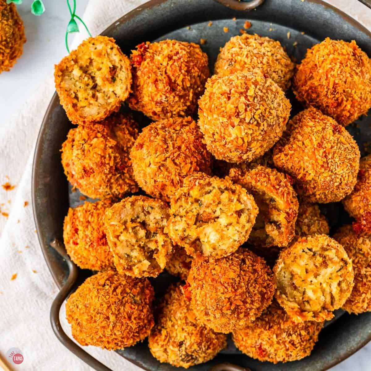 plate of stuffing balls