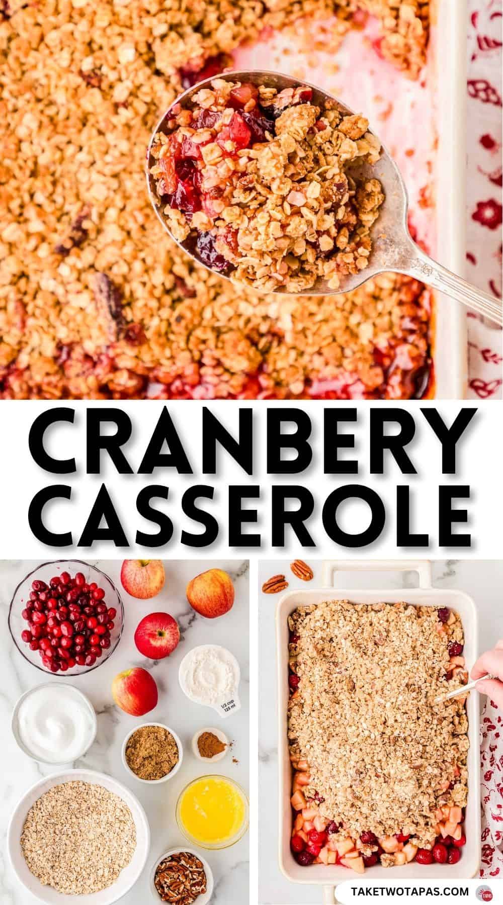 Pinterest pin image for cranberry casserole recipe