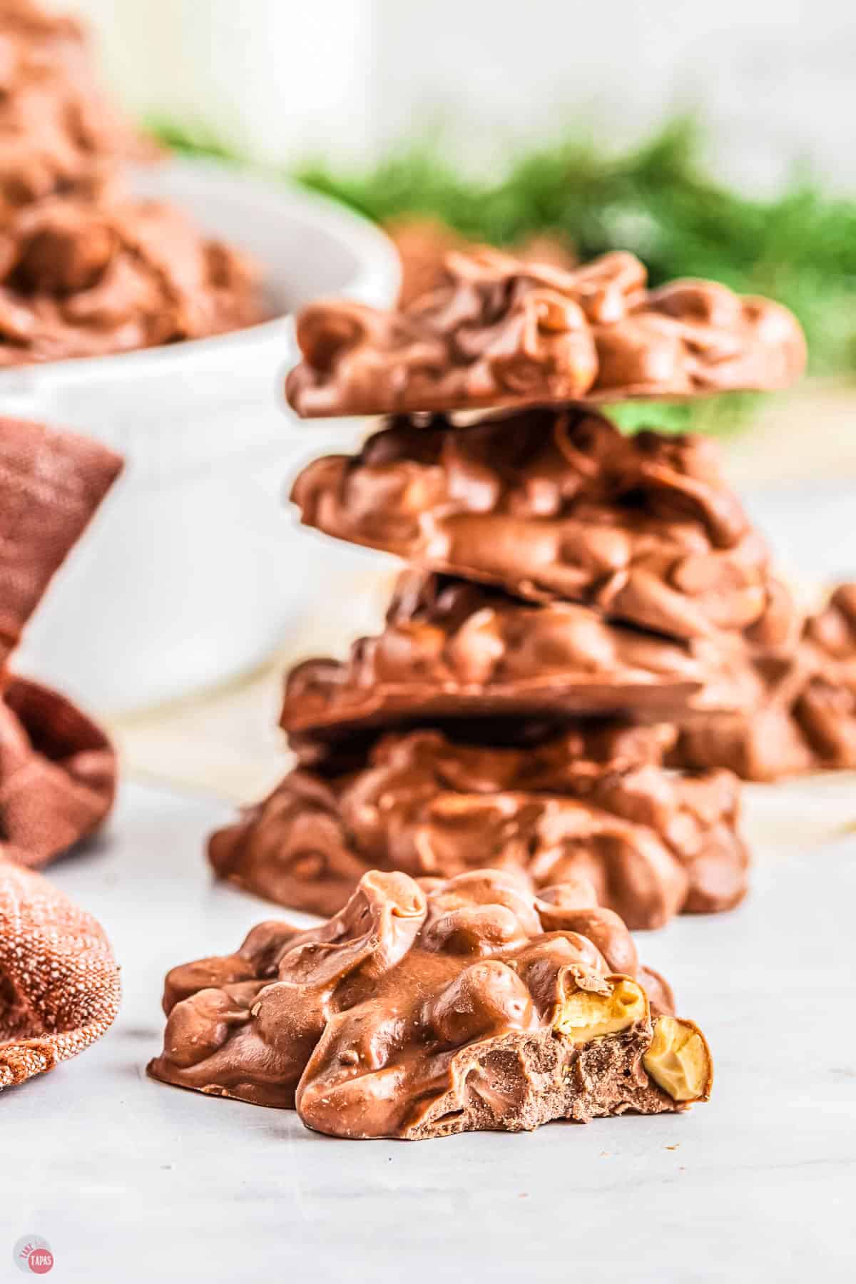 close up of chocolate candy on parchment paper