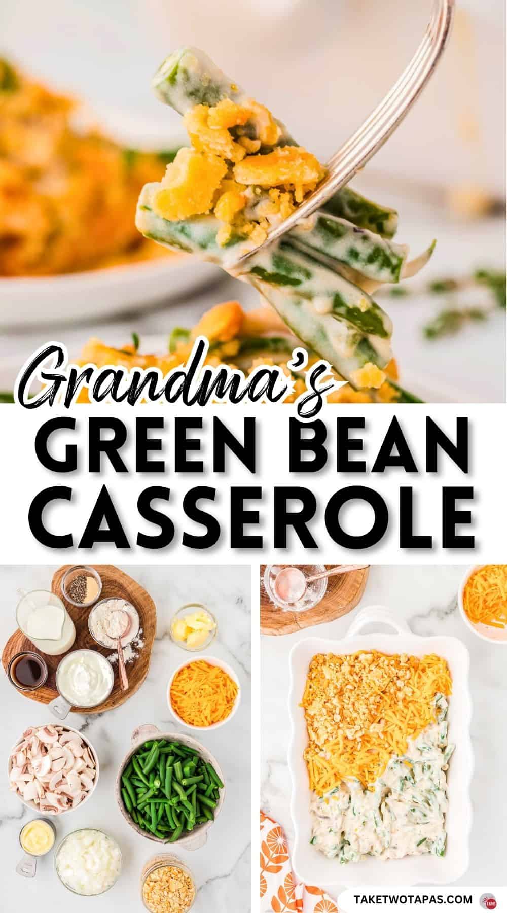 Pinterest pin image for green bean casserole recipe