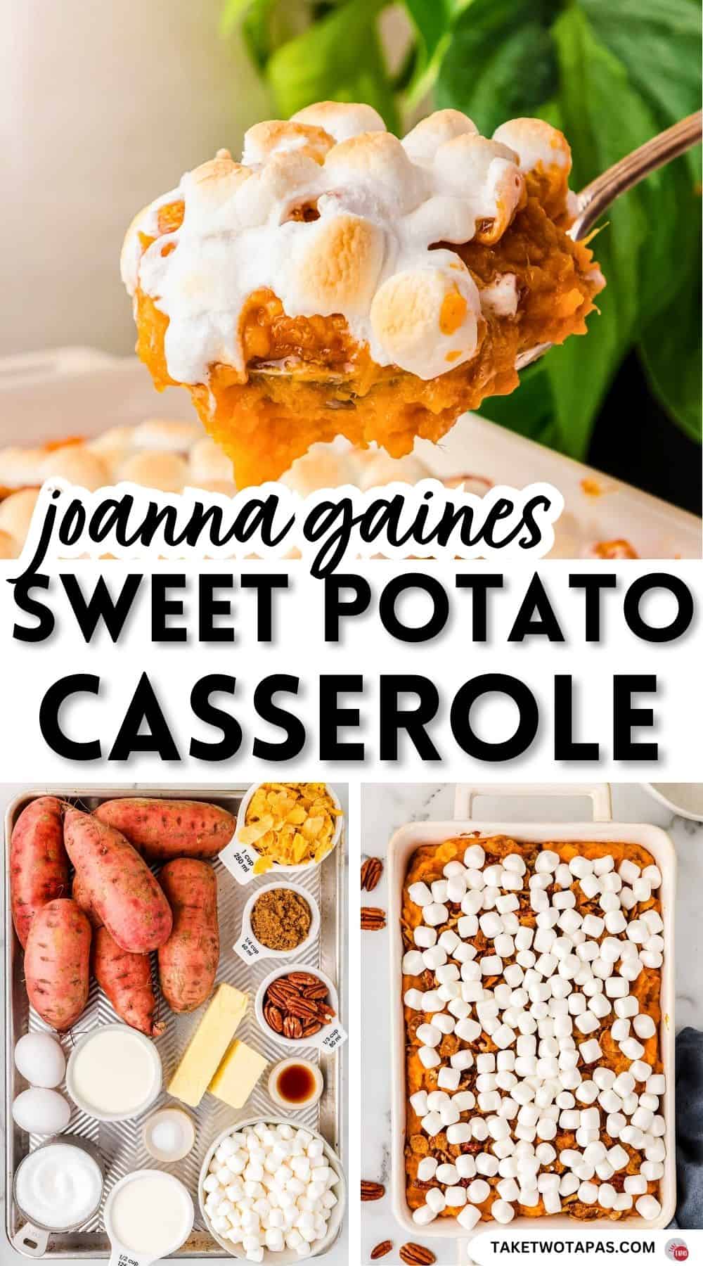 Pinterest pin image for Joanna Gaines sweet potato casserole recipe