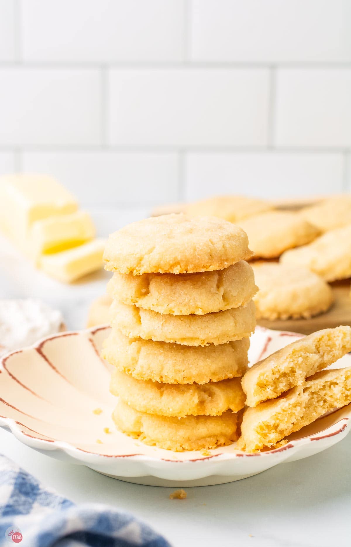 stack of cookies on a plate