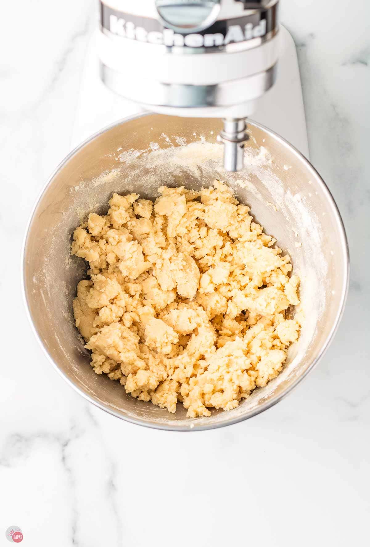 sugar cookie dough in a mixing bowl