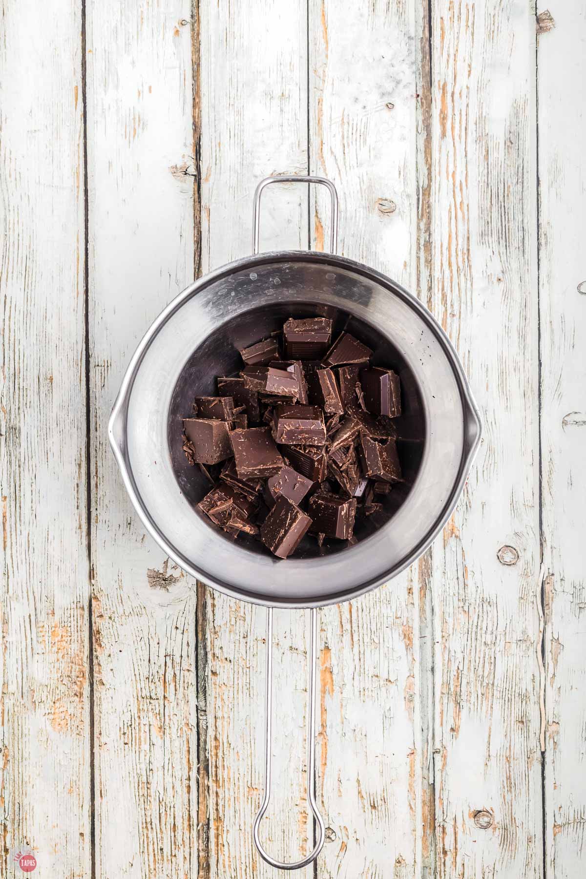 chocolate melting in a pot