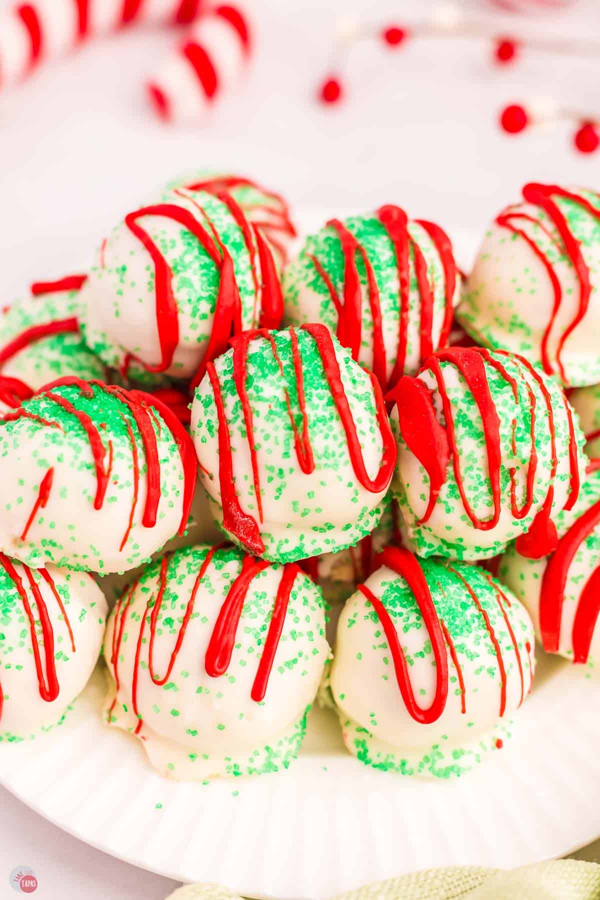 close up of stack of cake balls