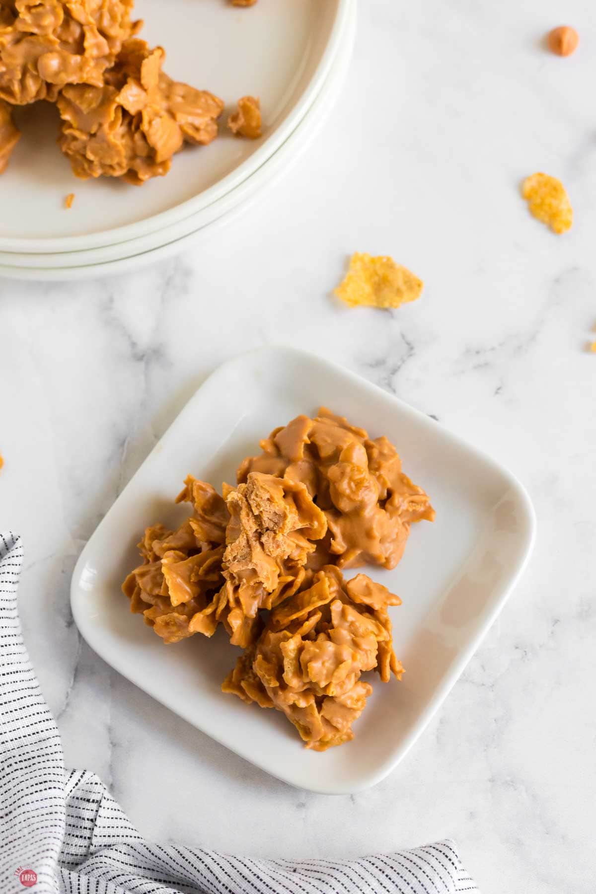 plate with three cookies on it