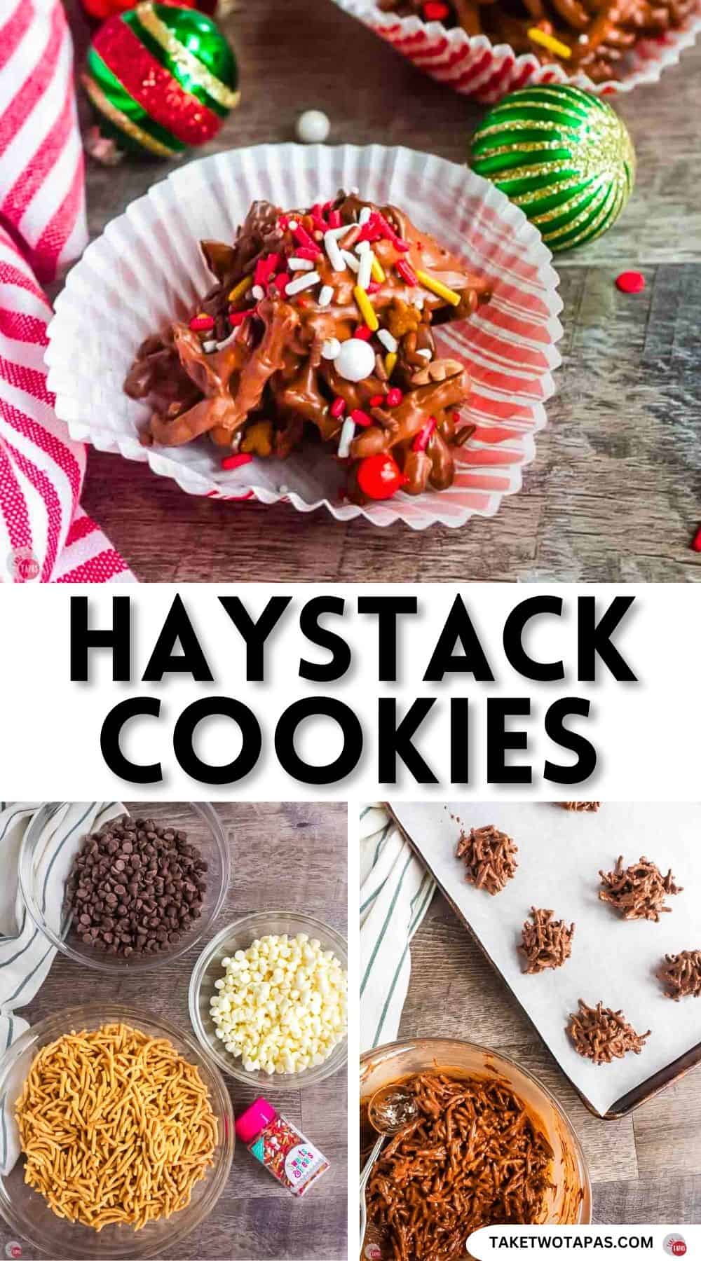 Pinterest pin image for haystack cookie recipe