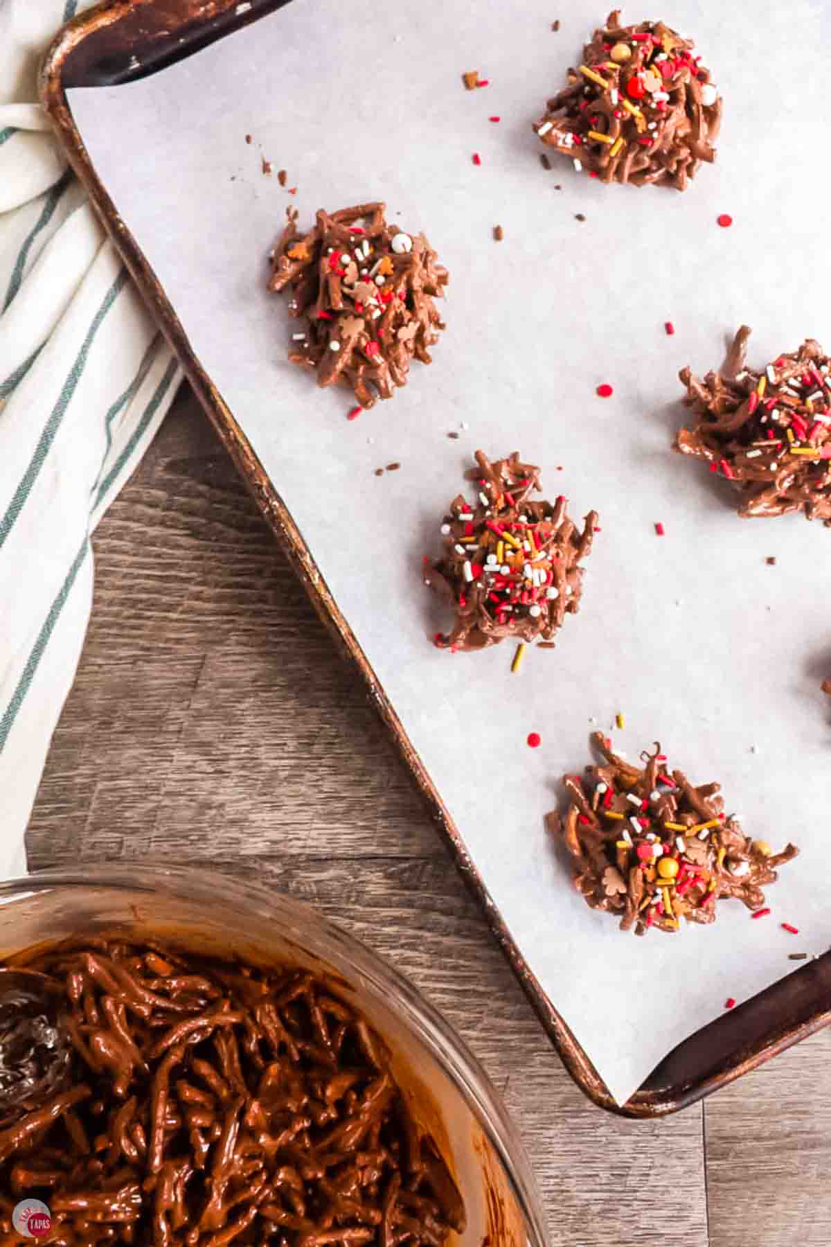 haystack cookies topped with sprinkles