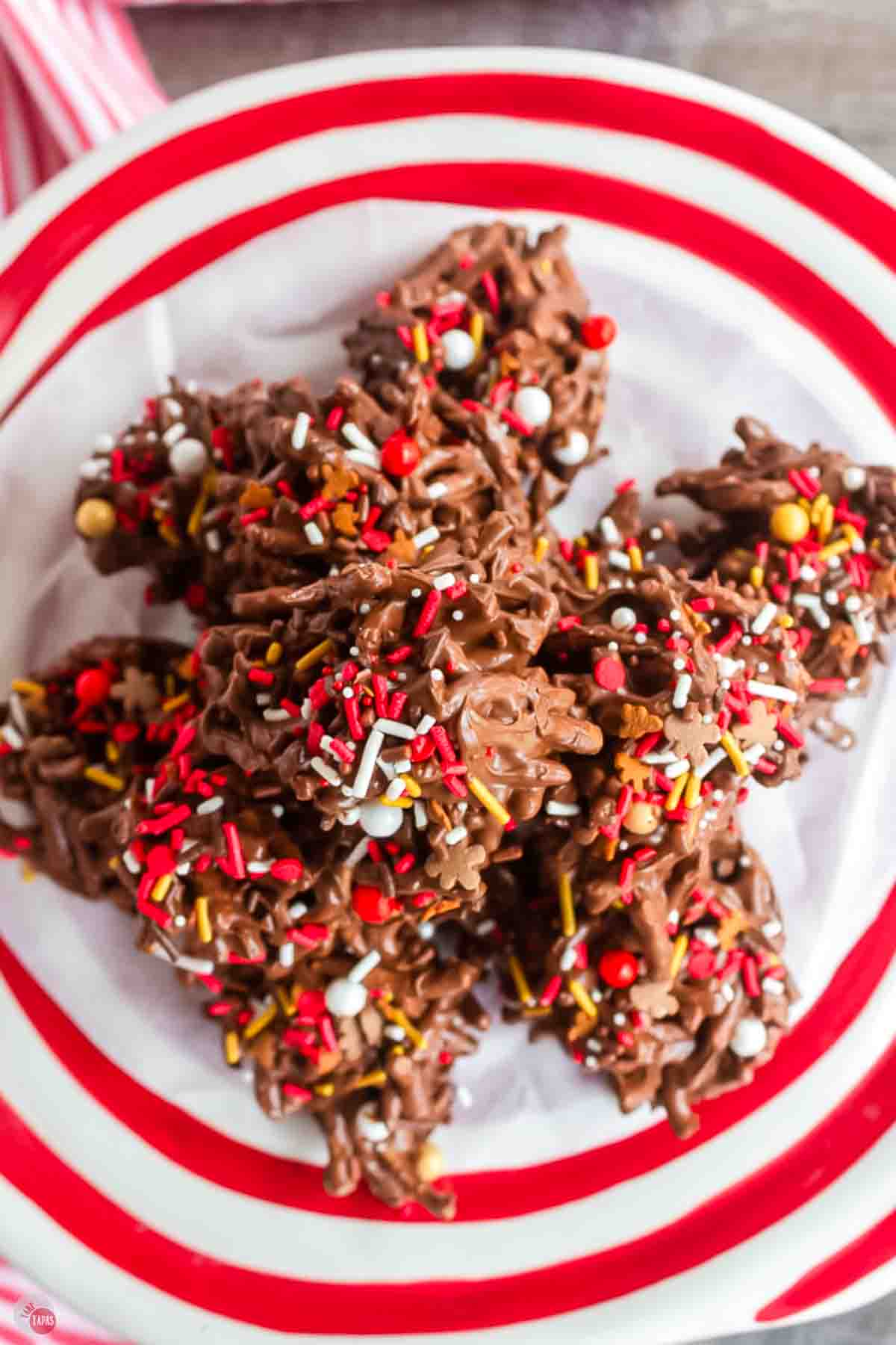 overhead picture of stack of haystack cookies