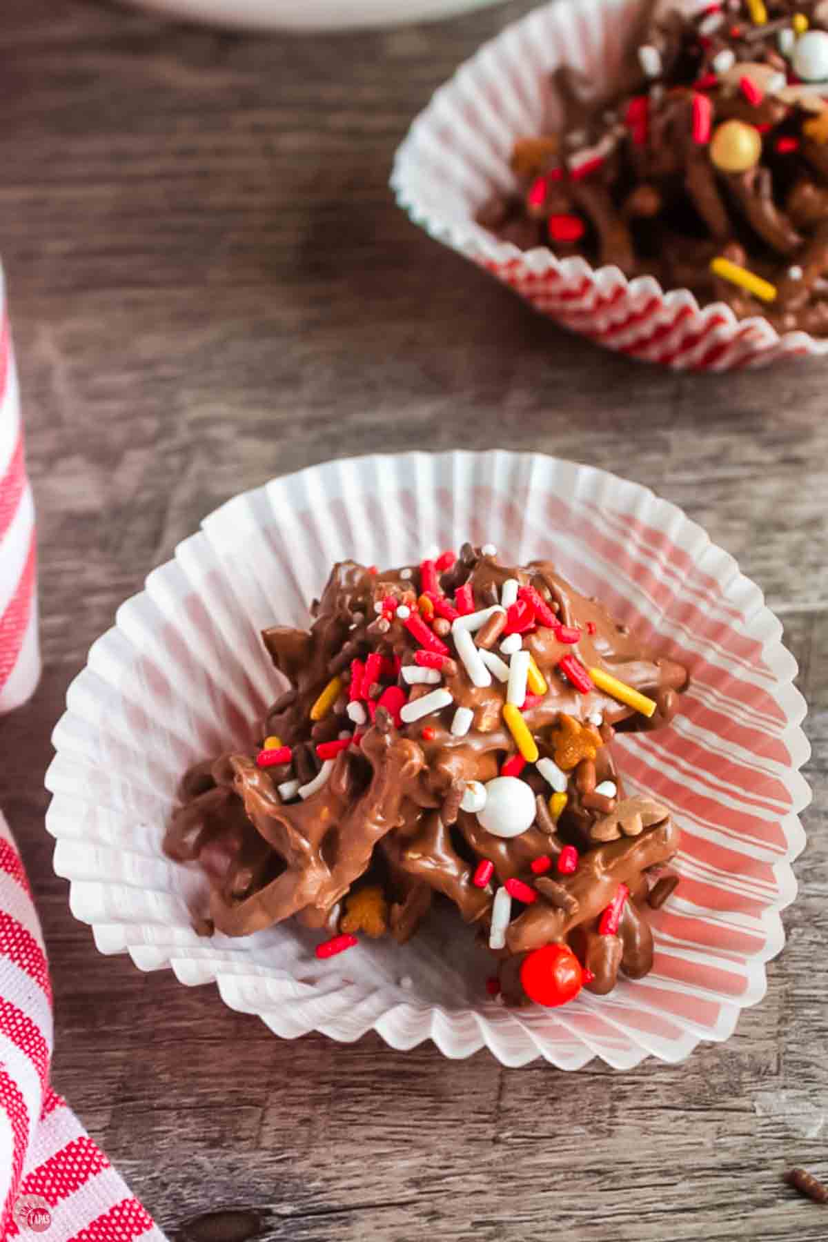 close up of haystack cookie