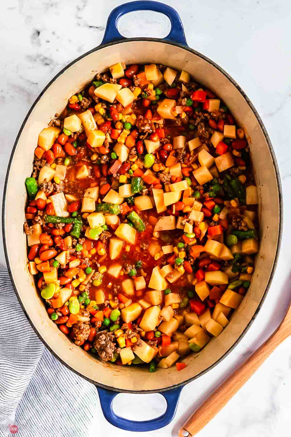 uncooked soup in a pot