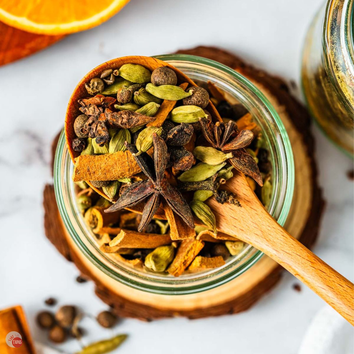 spoon of mulling spices