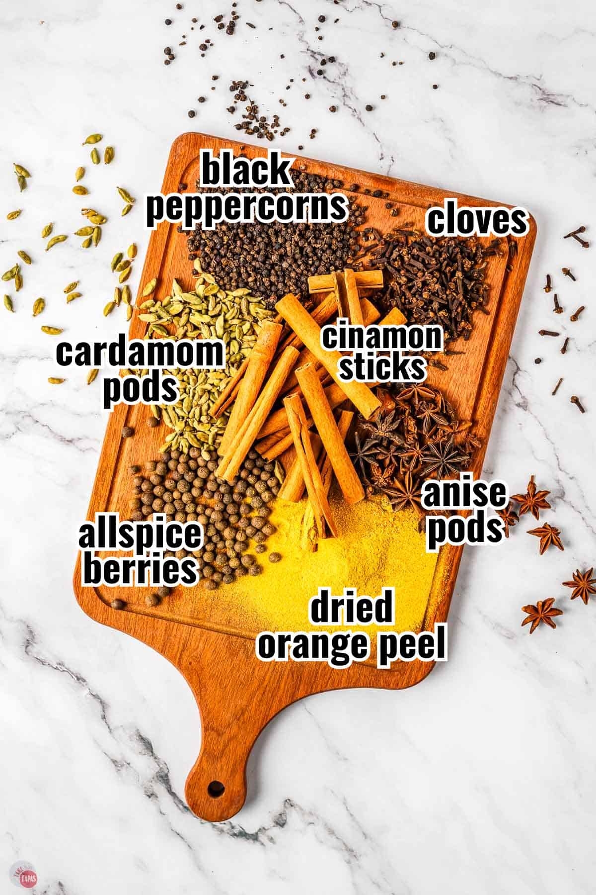 individual ingredients for a recipe with text overlay labeling them
