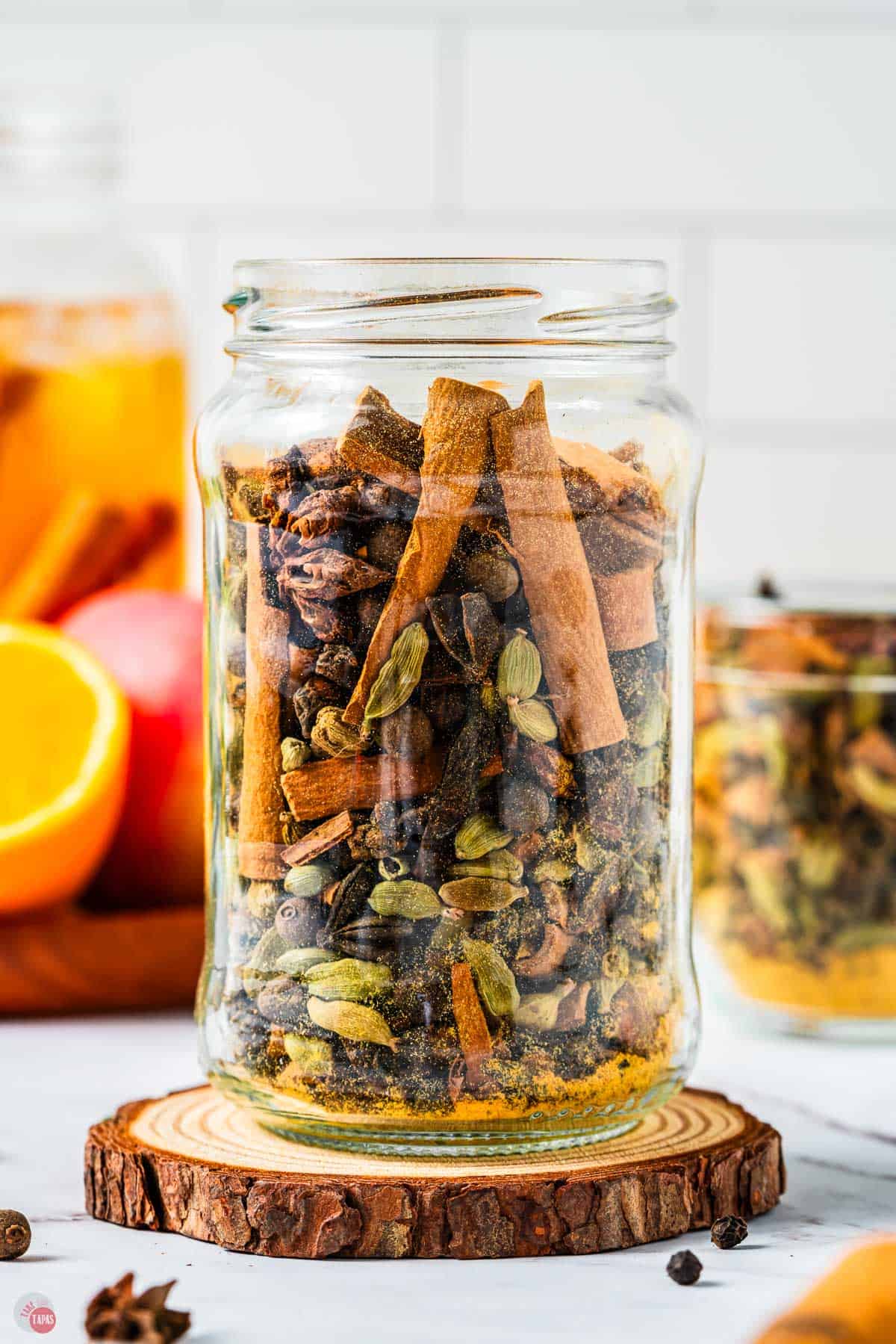 tall jar of mulling spices