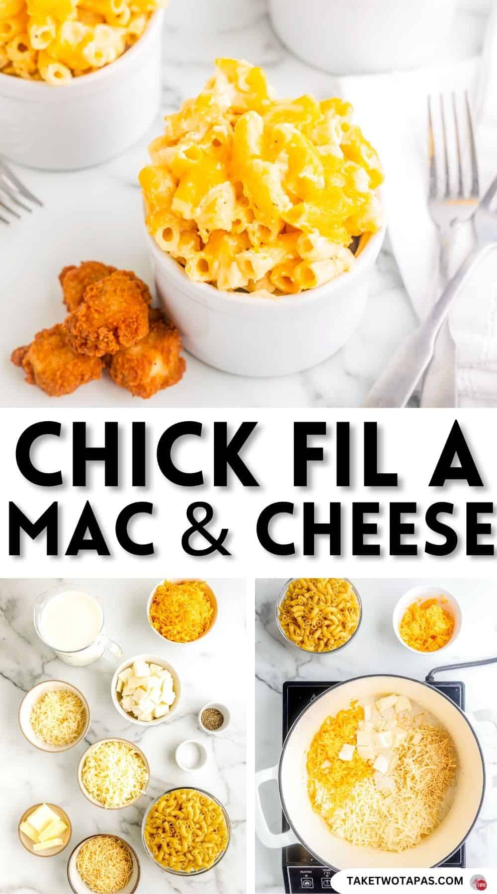 Pinterest pin image for copycat Chick Fil A macaroni and cheese recipe