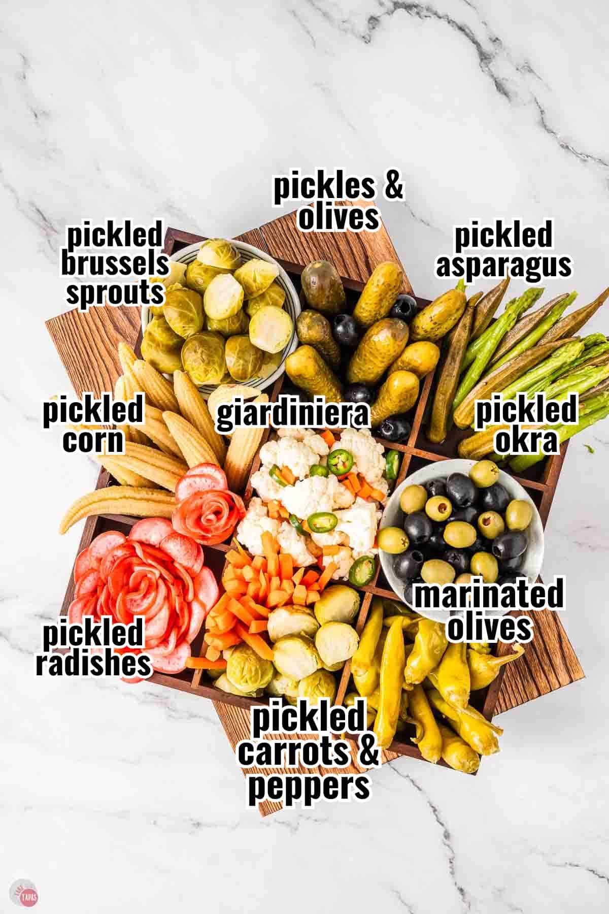 individual ingredients for a recipe with text overlay labeling them