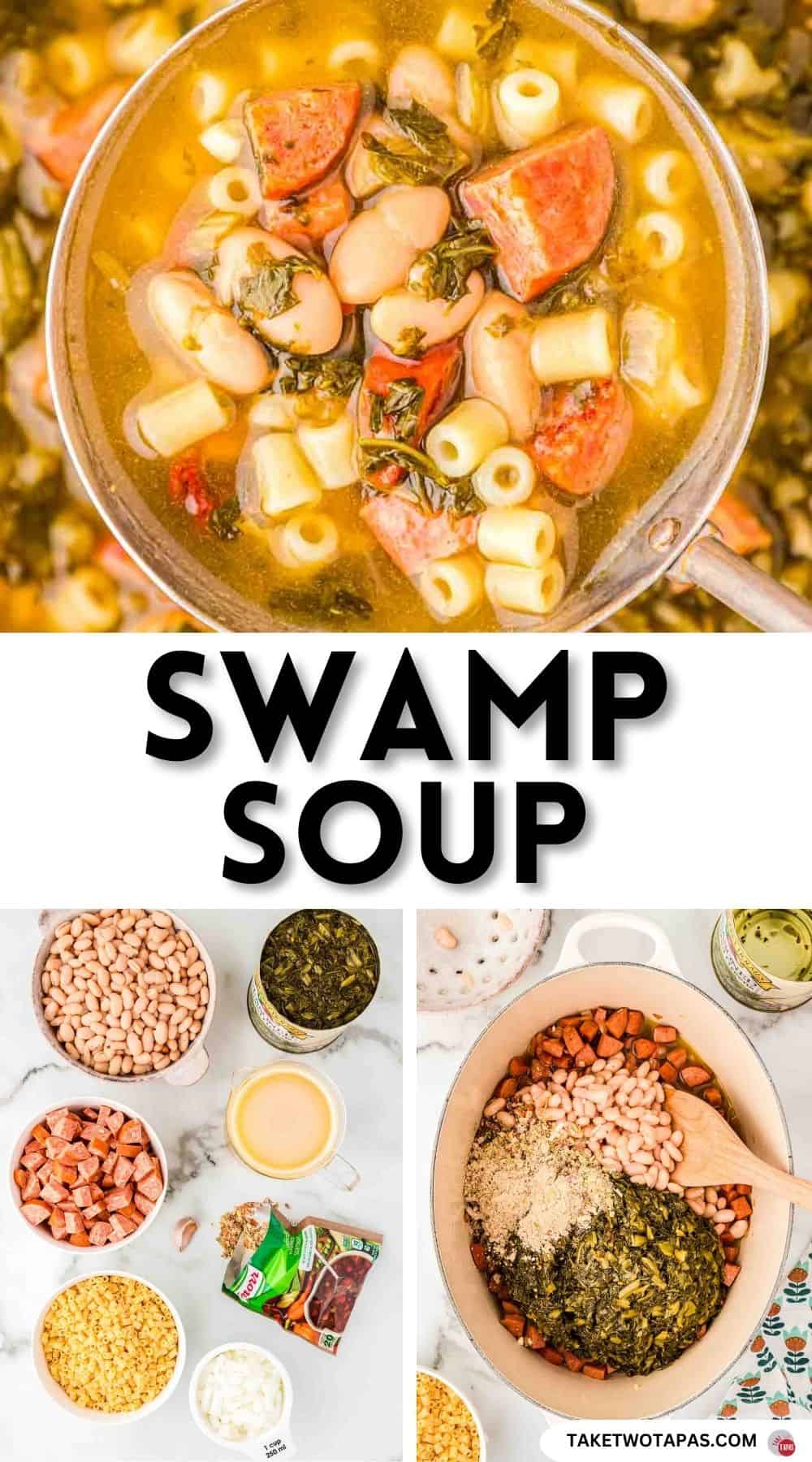 Pinterest pin image for swamp soup recipe