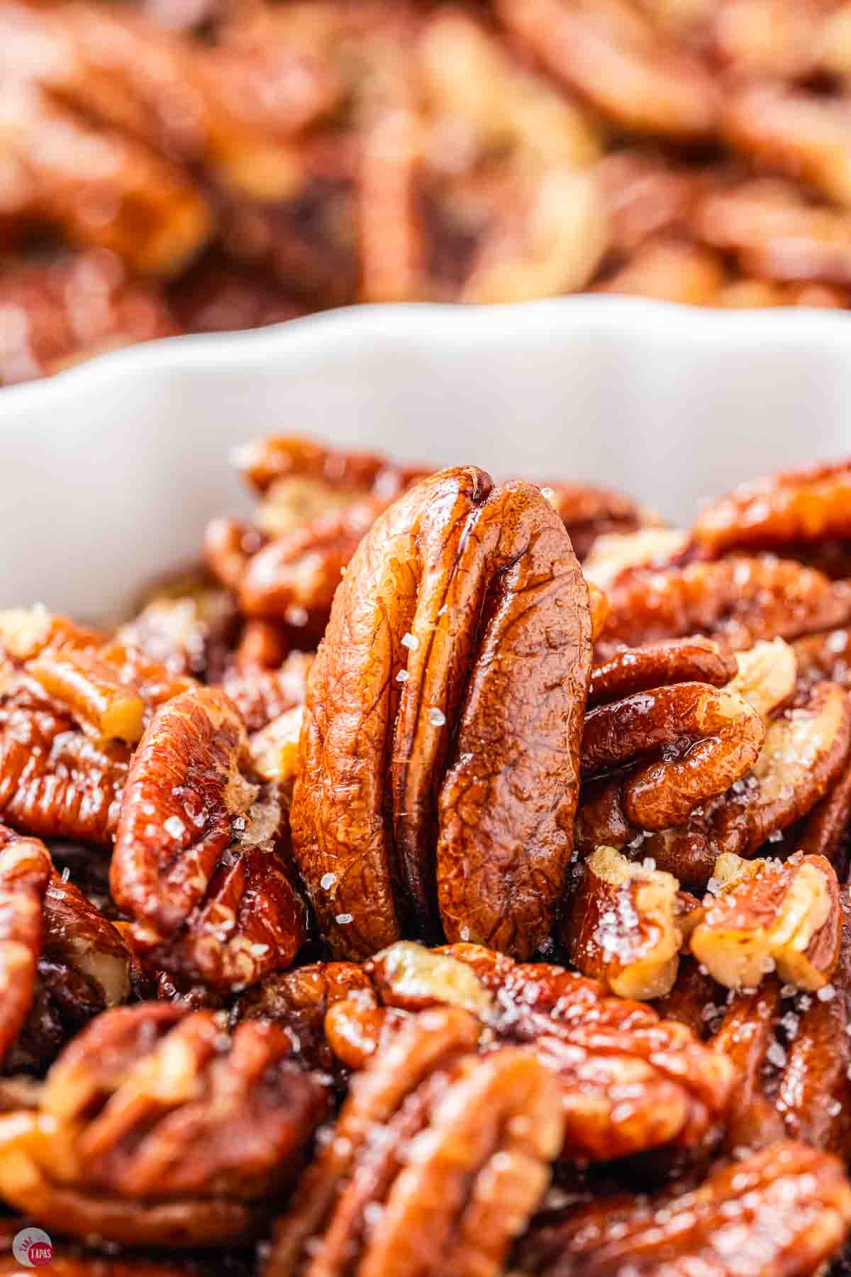 close up of toasted pecan