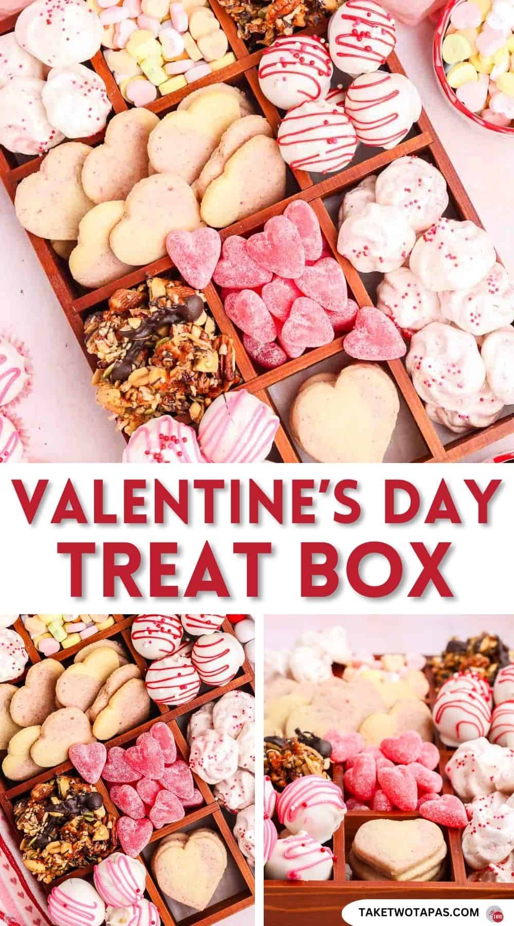 This Valentine's Day Treat Box combines four homemade recipes, and a few extras, in one delicious gift. Balanced with a variety of sweet and salty treats, it's easy to customize and beautifully displayed in a wood box, serving tray, or holiday tin. It's perfect for gifting, as a party centerpiece, or Valentine's candy board. Works for kids, coworkers, teachers, friends, or that special someone!