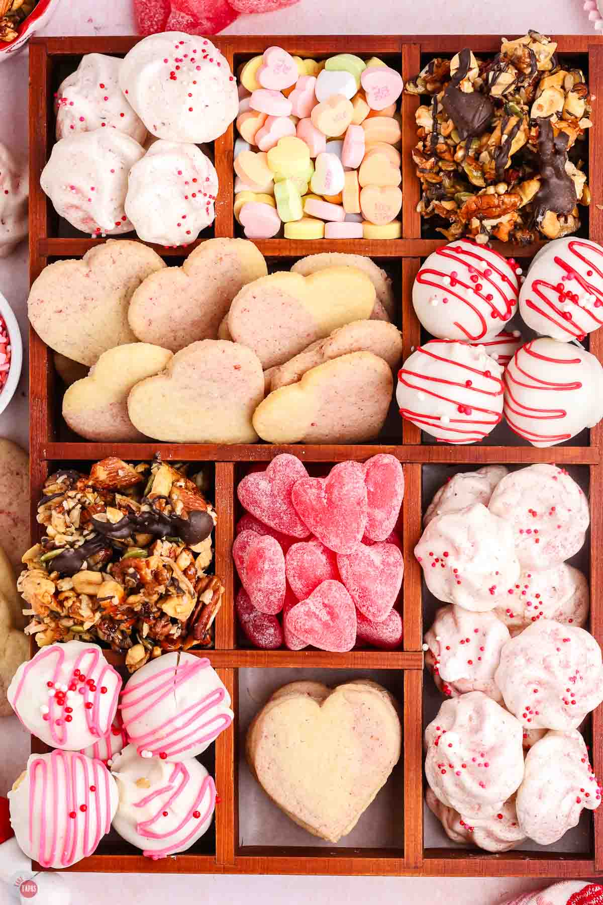 close up of Valentine's Day treat box.