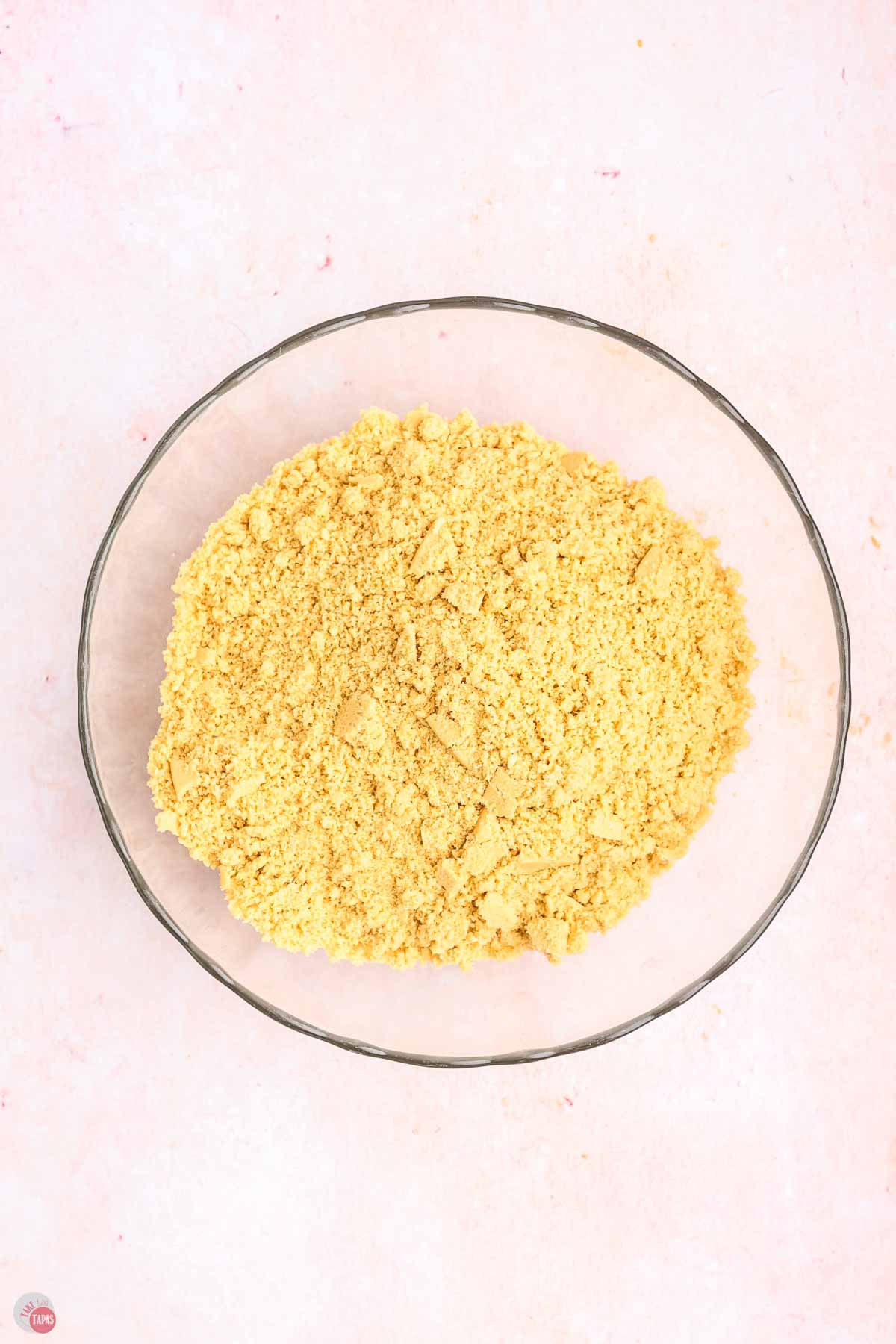 crushed vanilla Oreo cookies in a clear bowl