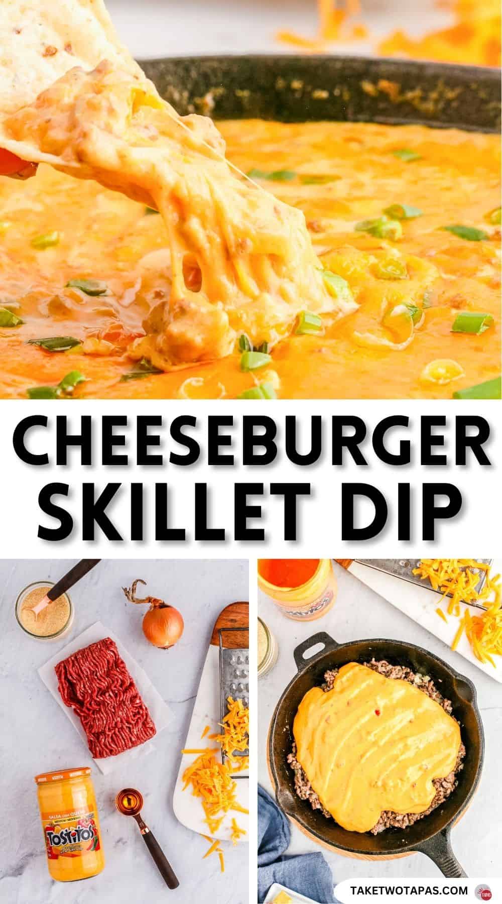 Pinterest pin image for cheeseburger dip recipe
