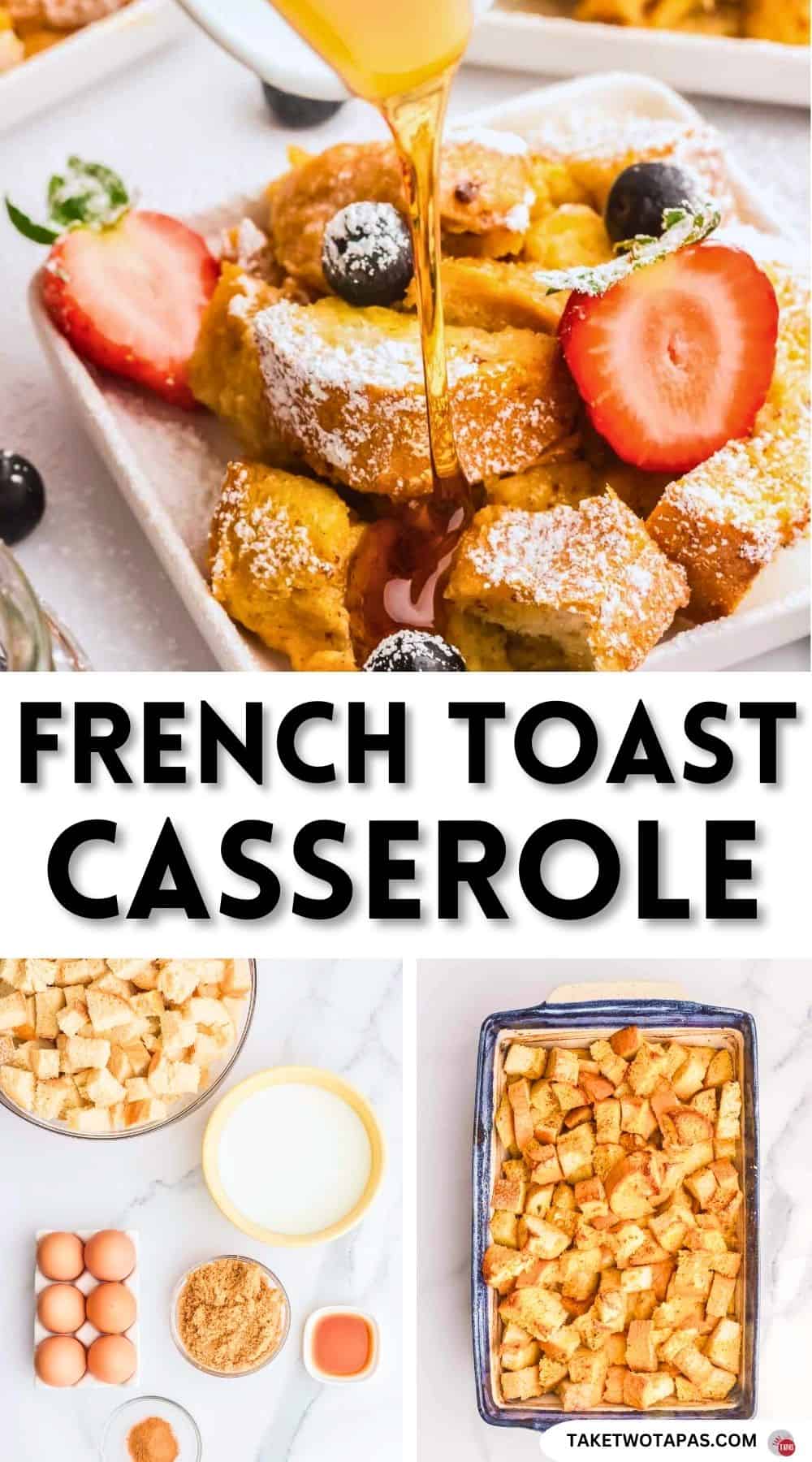 Pinterest pin image for french toast casserole recipe