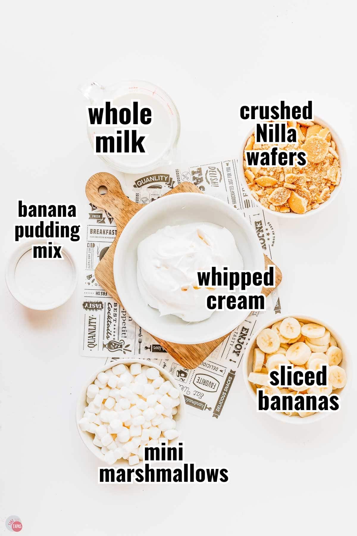 individual ingredients for a recipe with text overlay labeling them
