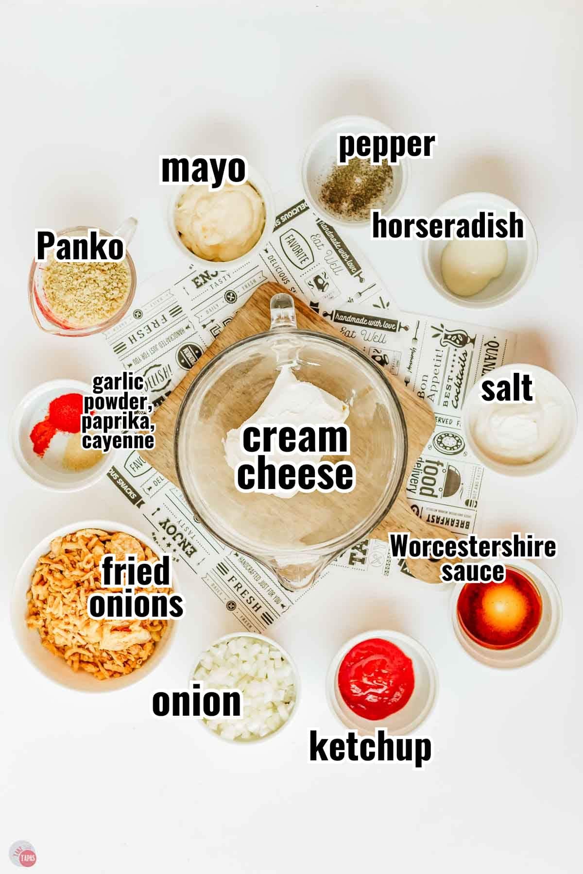 individual ingredients for a recipe with text overlay labeling them
