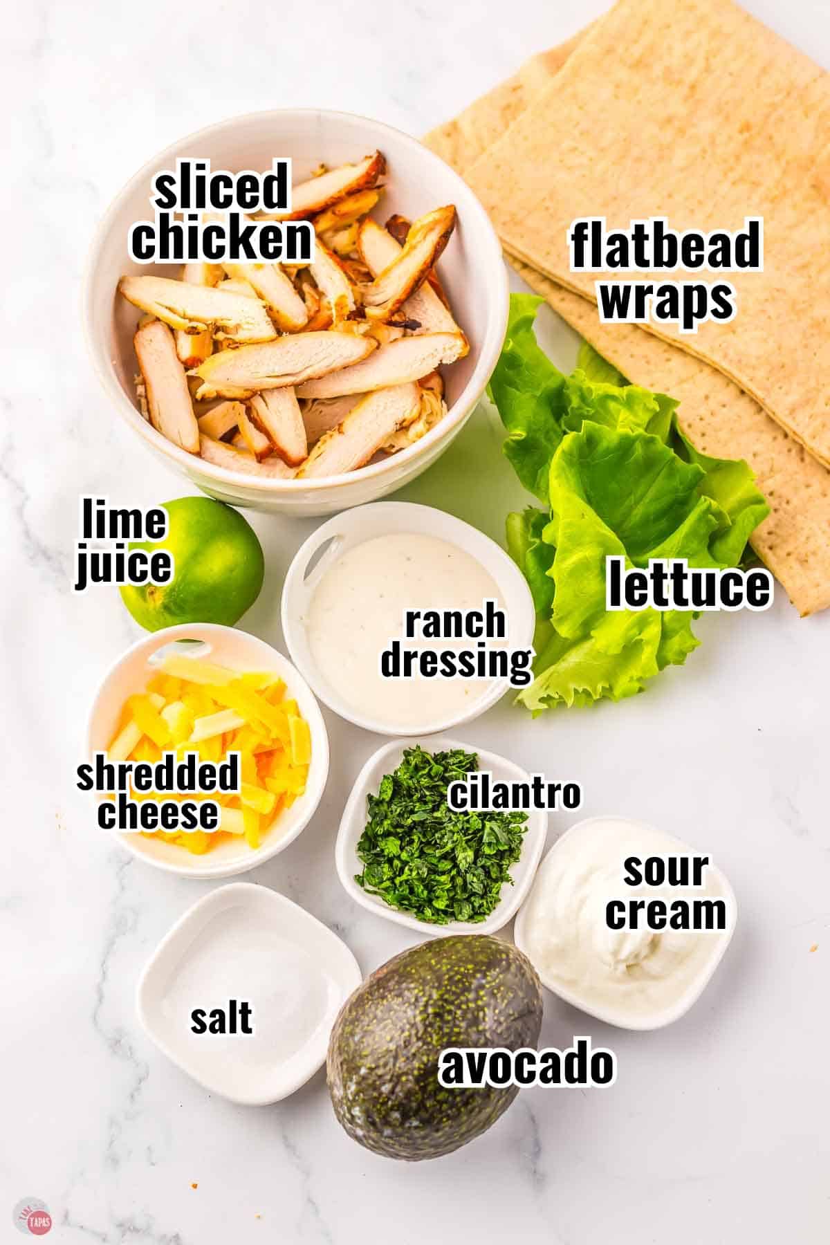 individual ingredients for a recipe with text overlay labeling them
