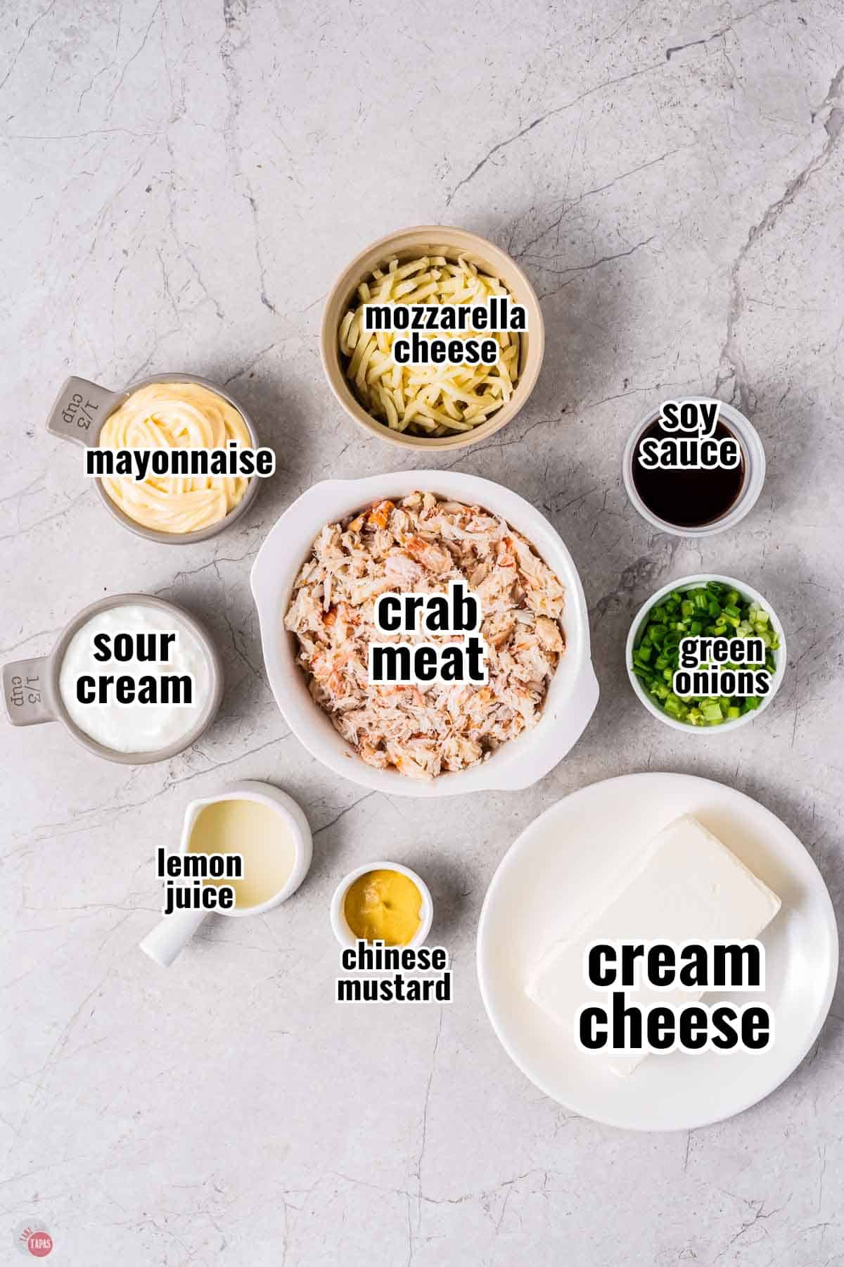 individual ingredients for a recipe with text overlay labeling them
