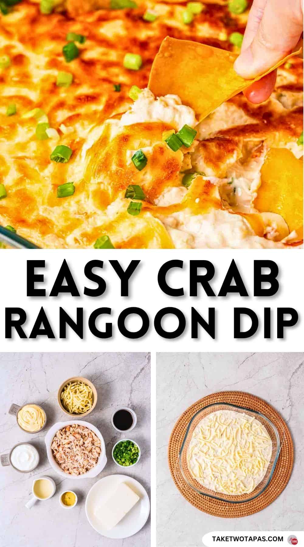 Pinterest pin image for  crab rangoon dip recipe
