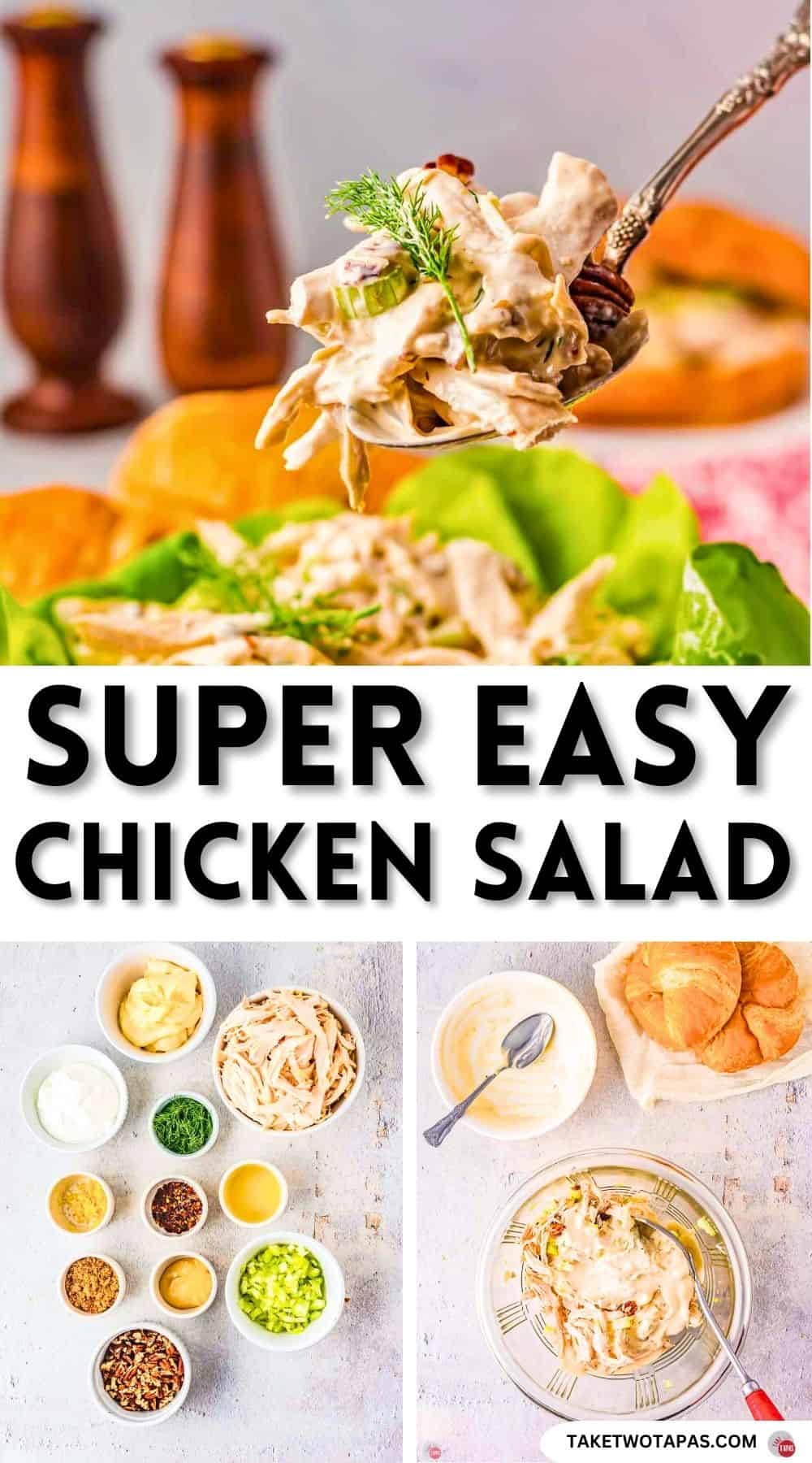 Pinterest pin image for easy chicken salad recipe