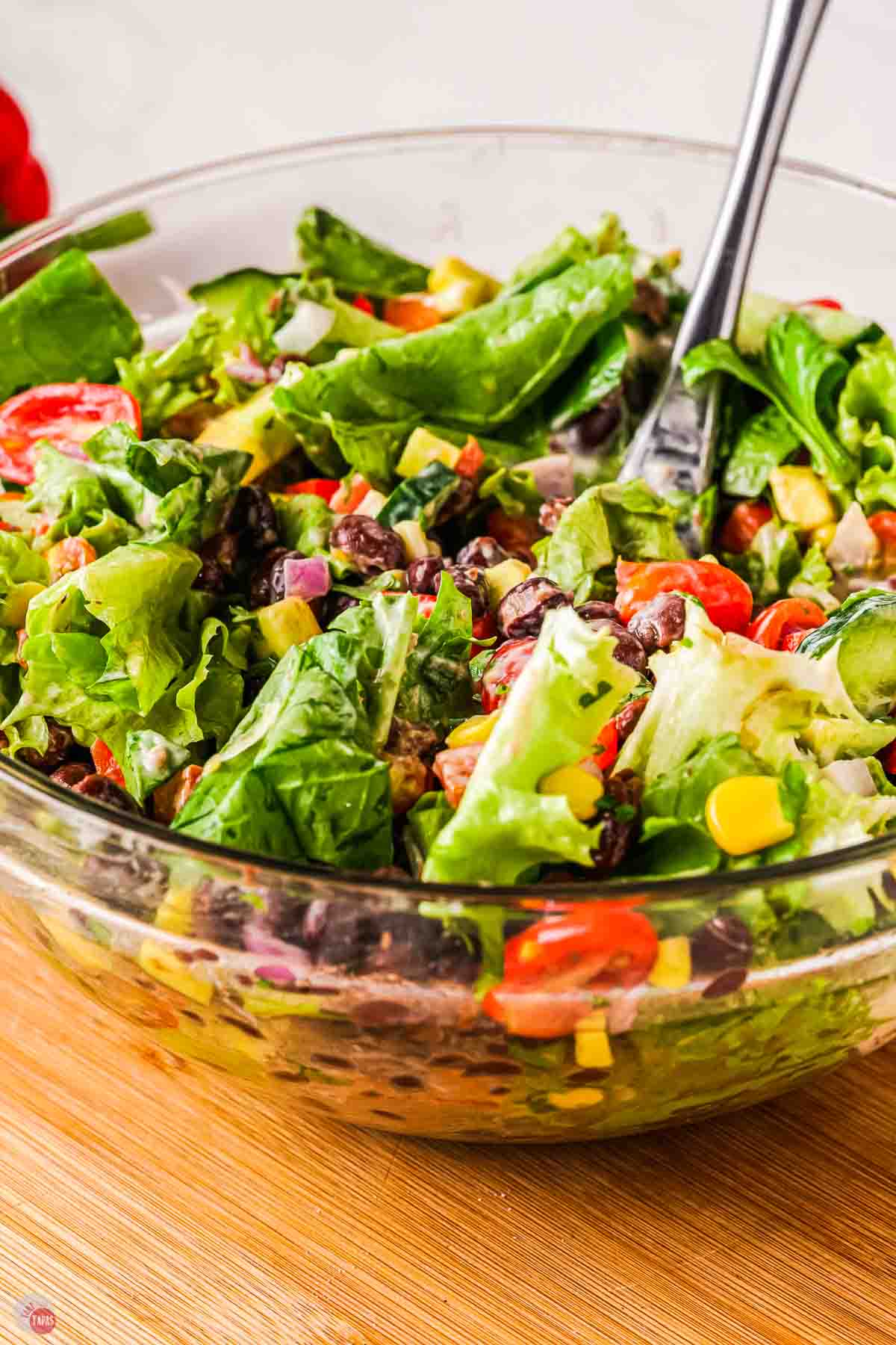 close up of bowl of salad