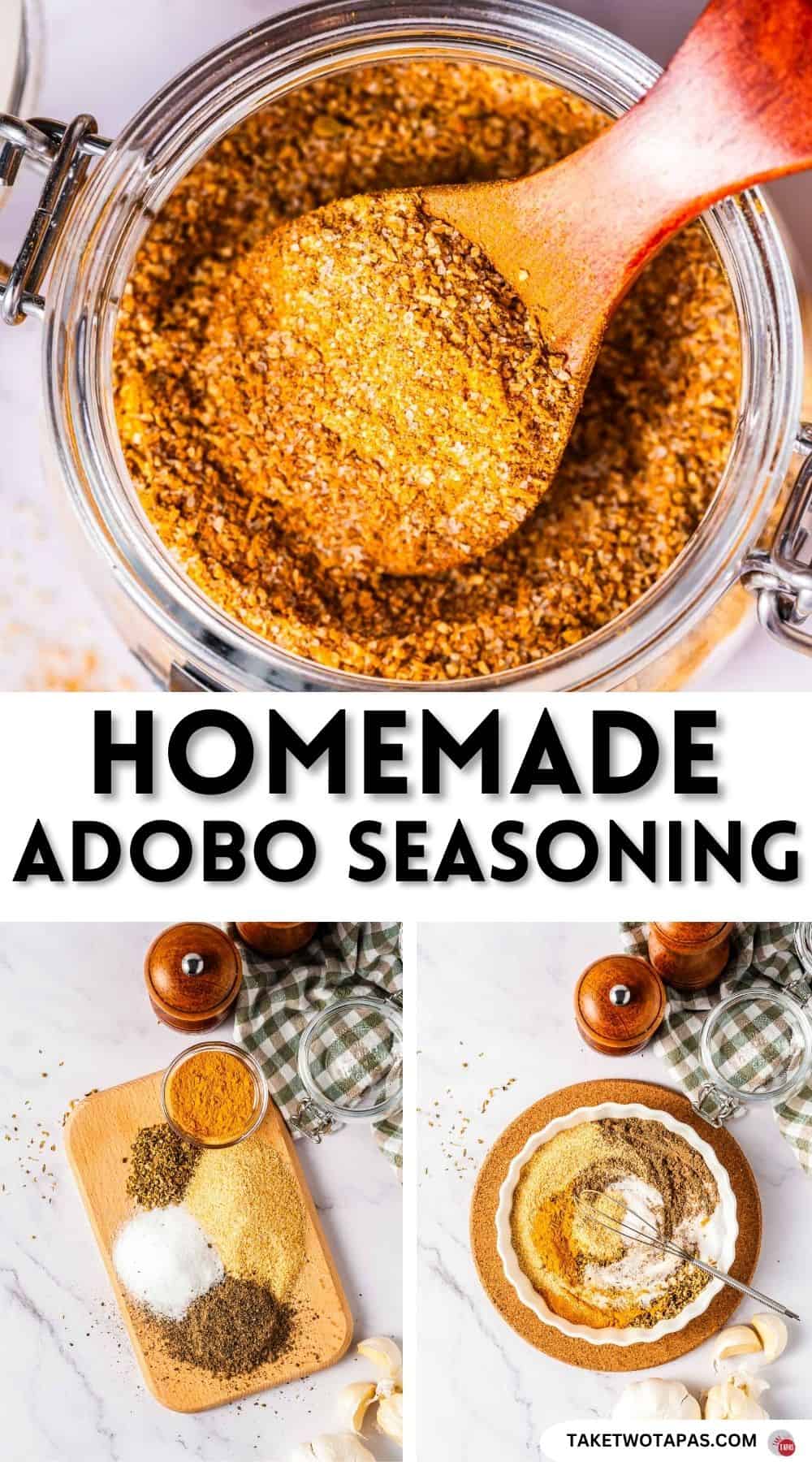 Pinterest pin image for adobo seasoning recipe