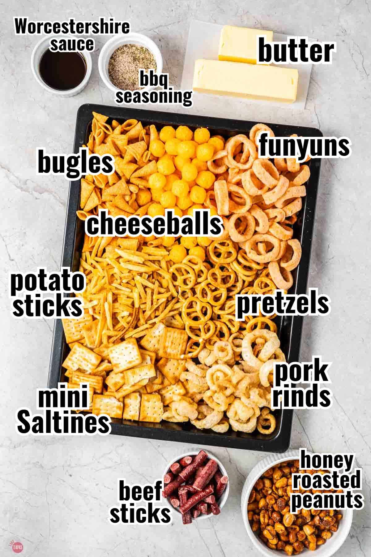 individual ingredients for a recipe with text overlay labeling them
