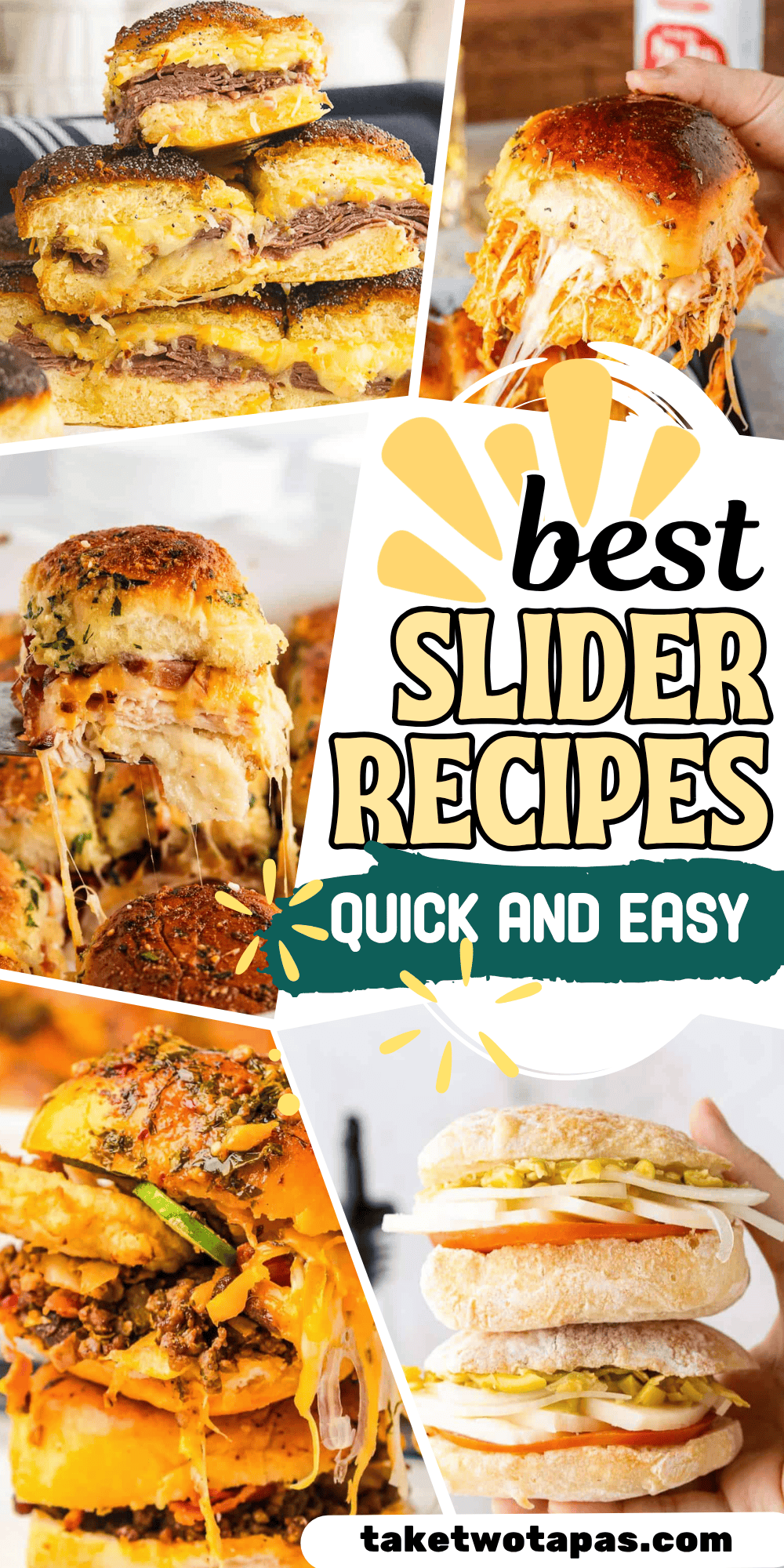 Pinterest pin image for a collection of slider recipes