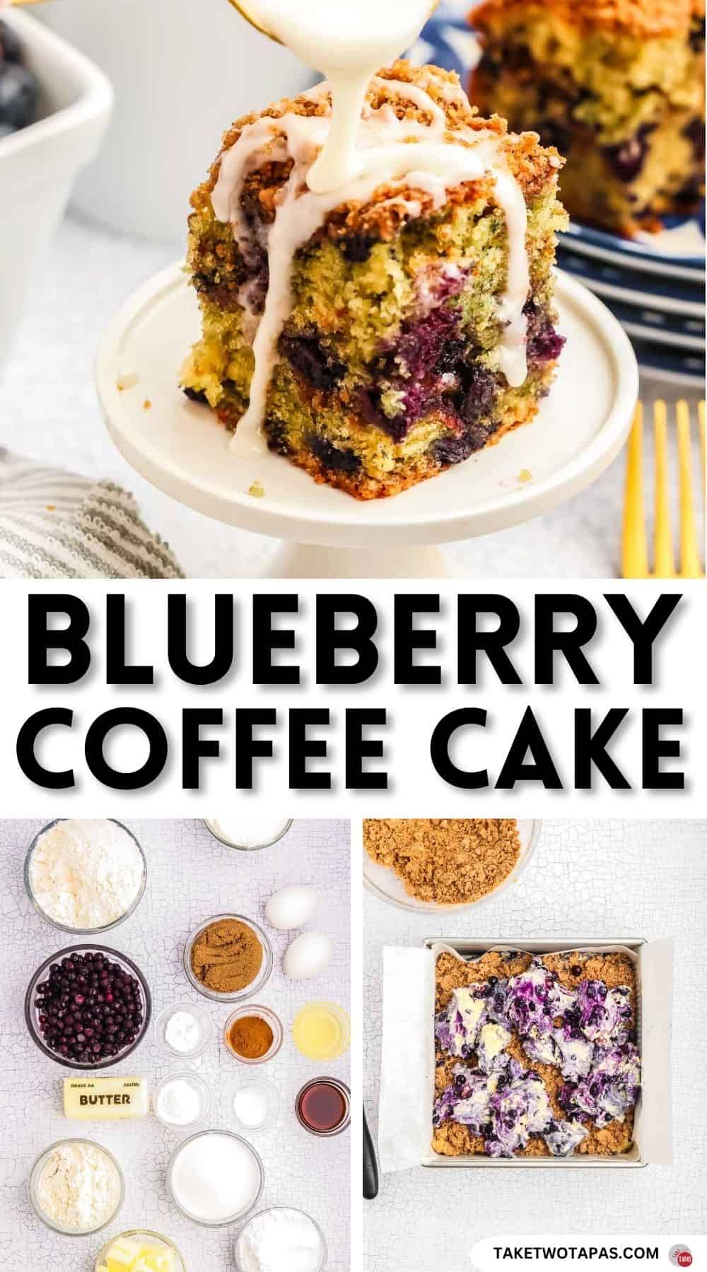 Pinterest pin image for blueberry coffee cake recipe