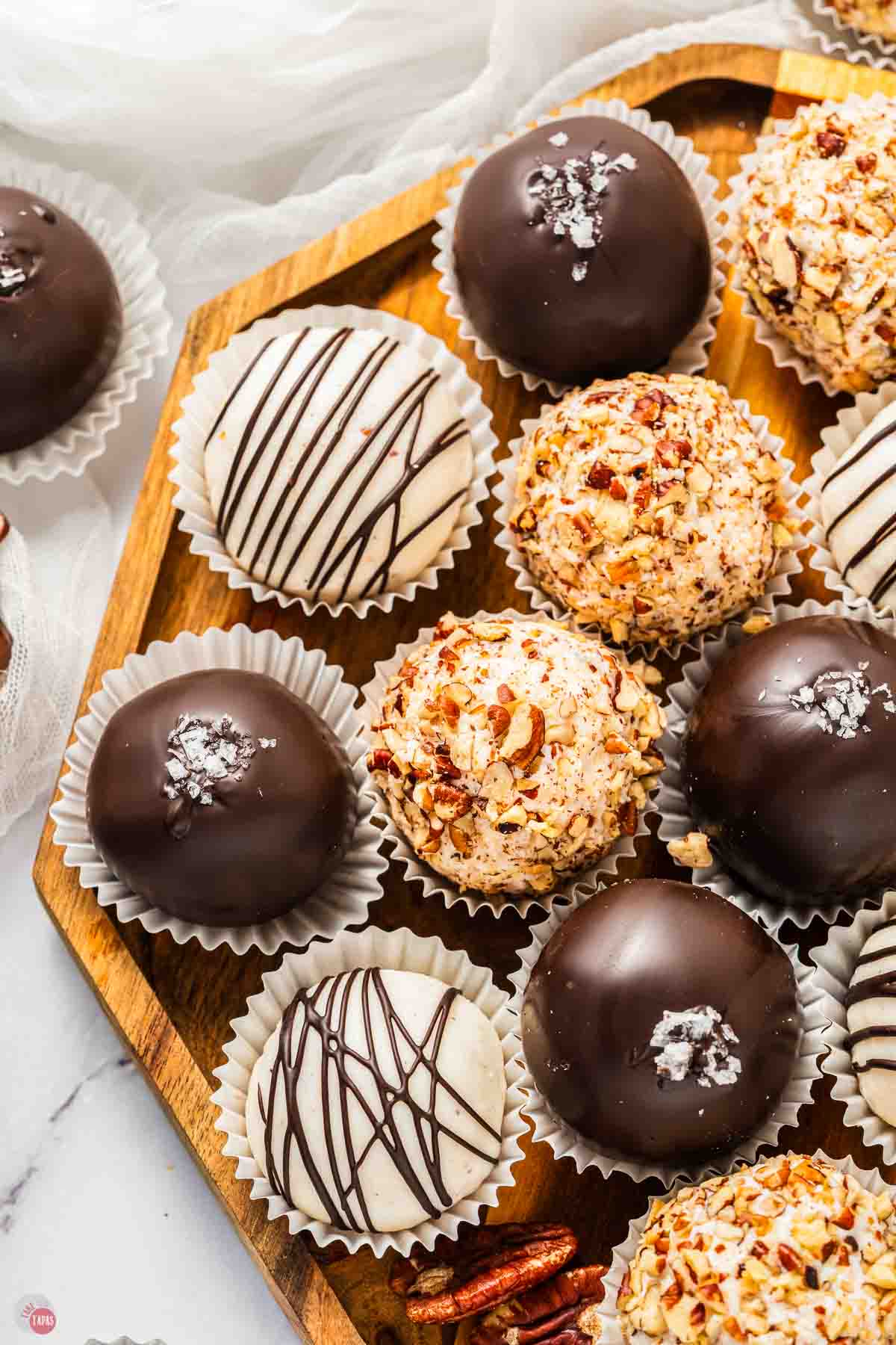 close up of platter of truffles