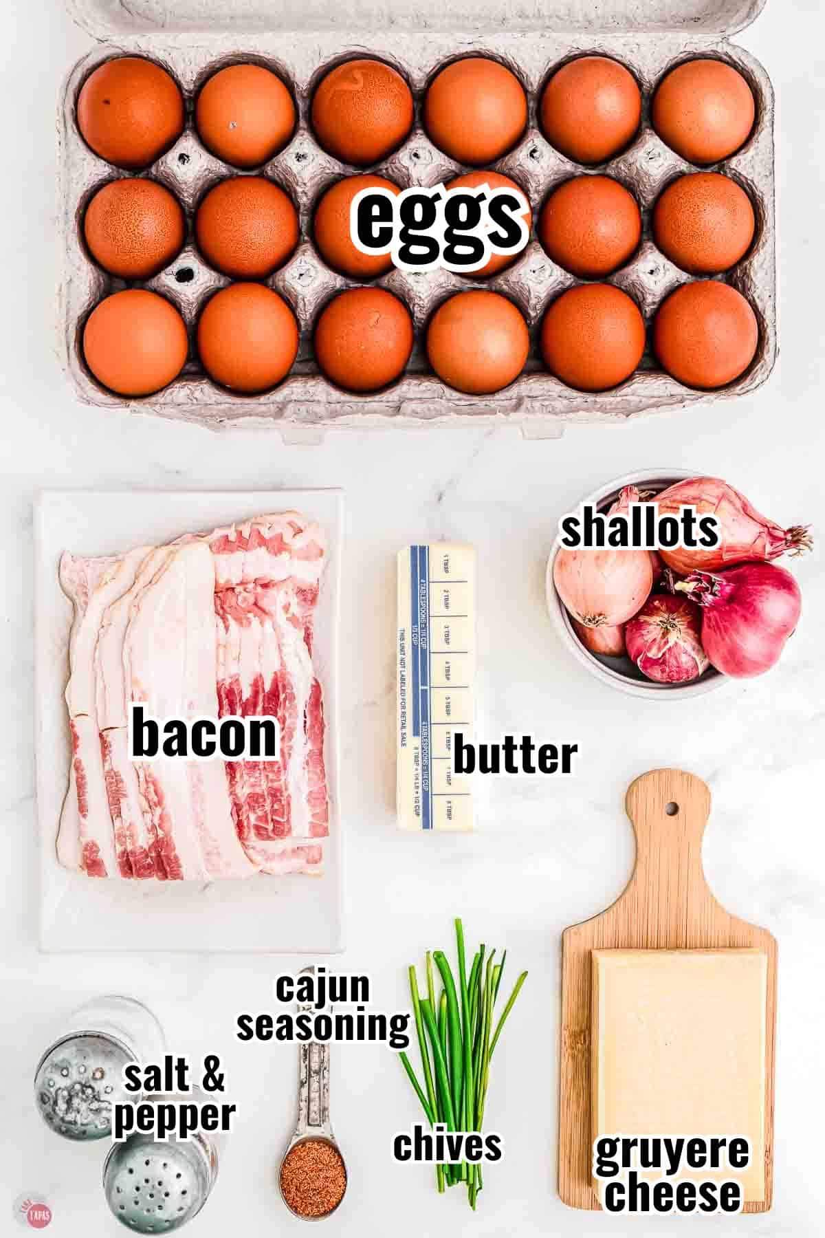 individual ingredients for a recipe with text overlay labeling them
