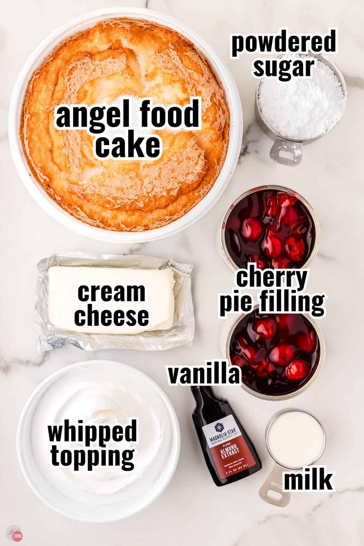 individual ingredients for a recipe with text overlay labeling them
