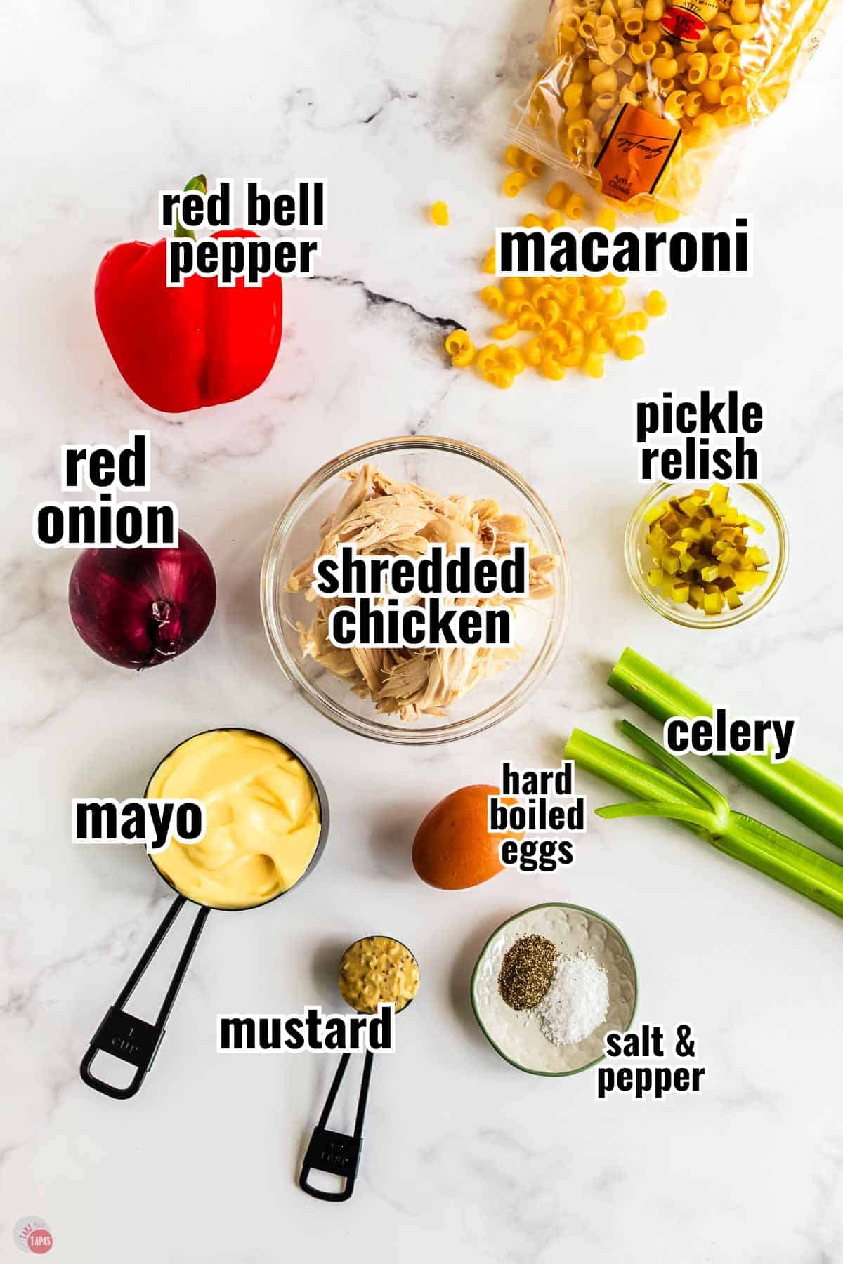 individual ingredients for a recipe with text overlay labeling them

