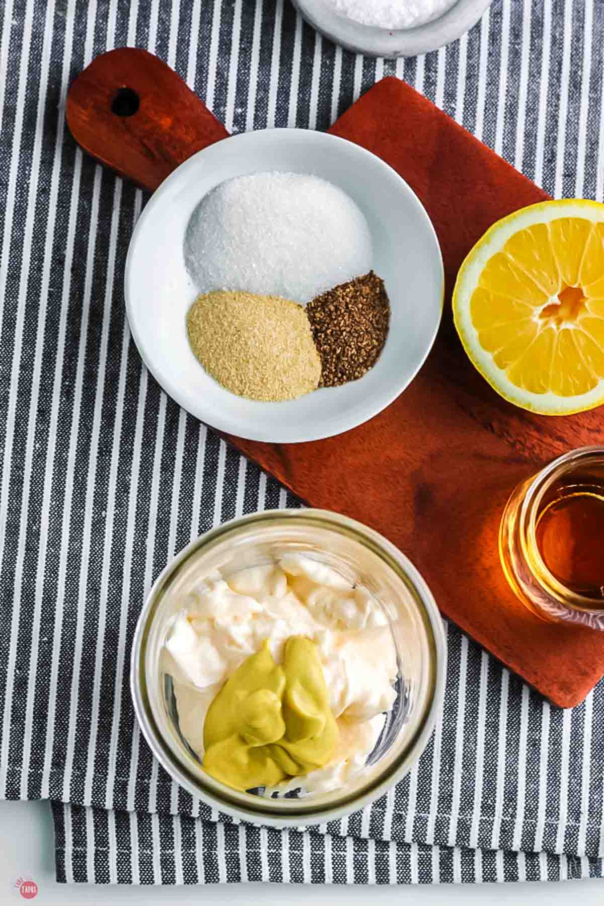 jar with mayo and mustard in it