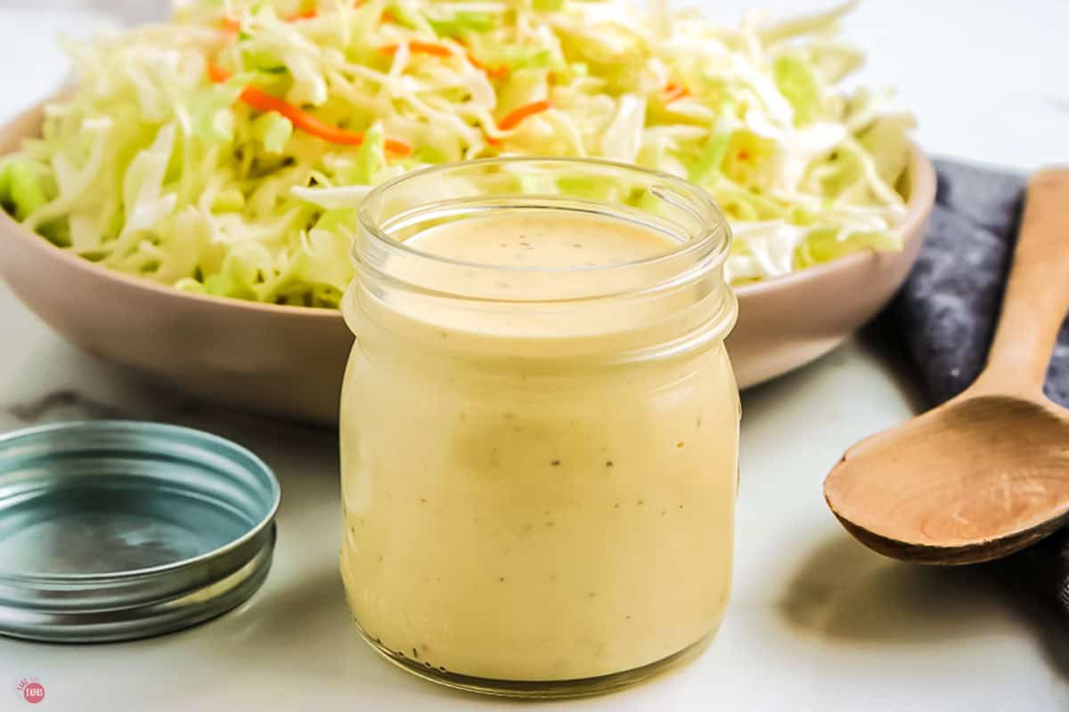 jar of creamy dressing