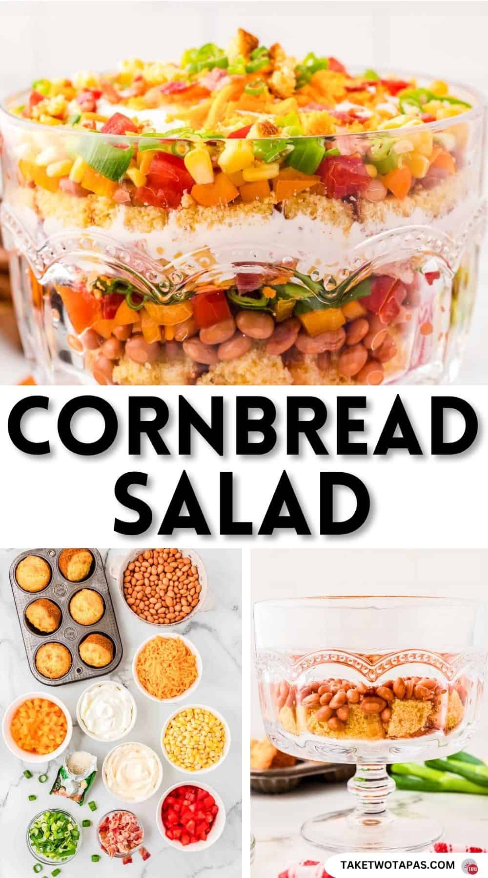 Pinterest pin image for cornbread salad recipe