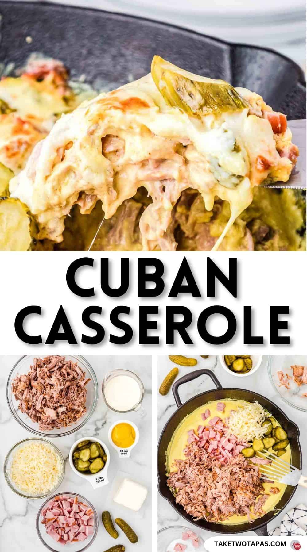 Pinterest pin image for cuban casserole recipe