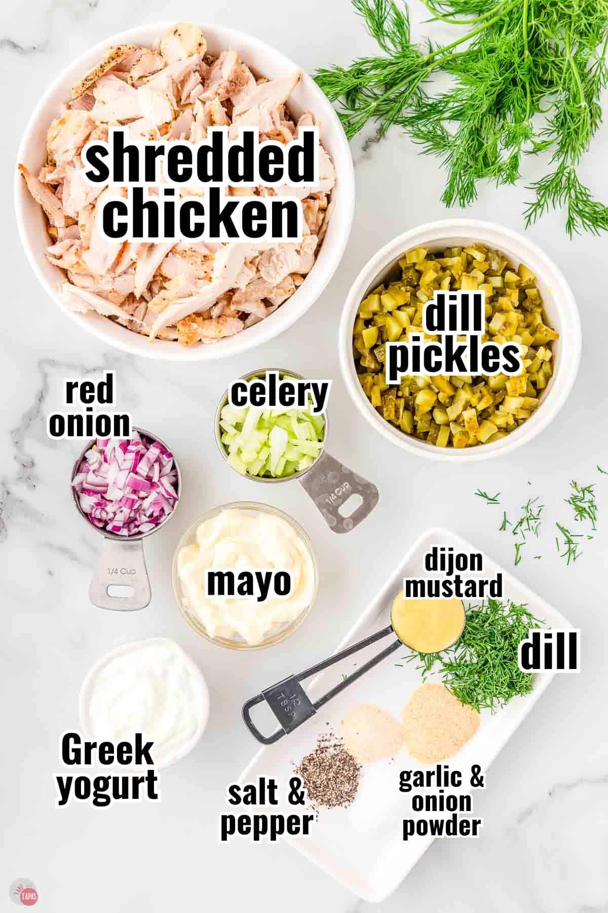 individual ingredients for a recipe with text overlay labeling them
