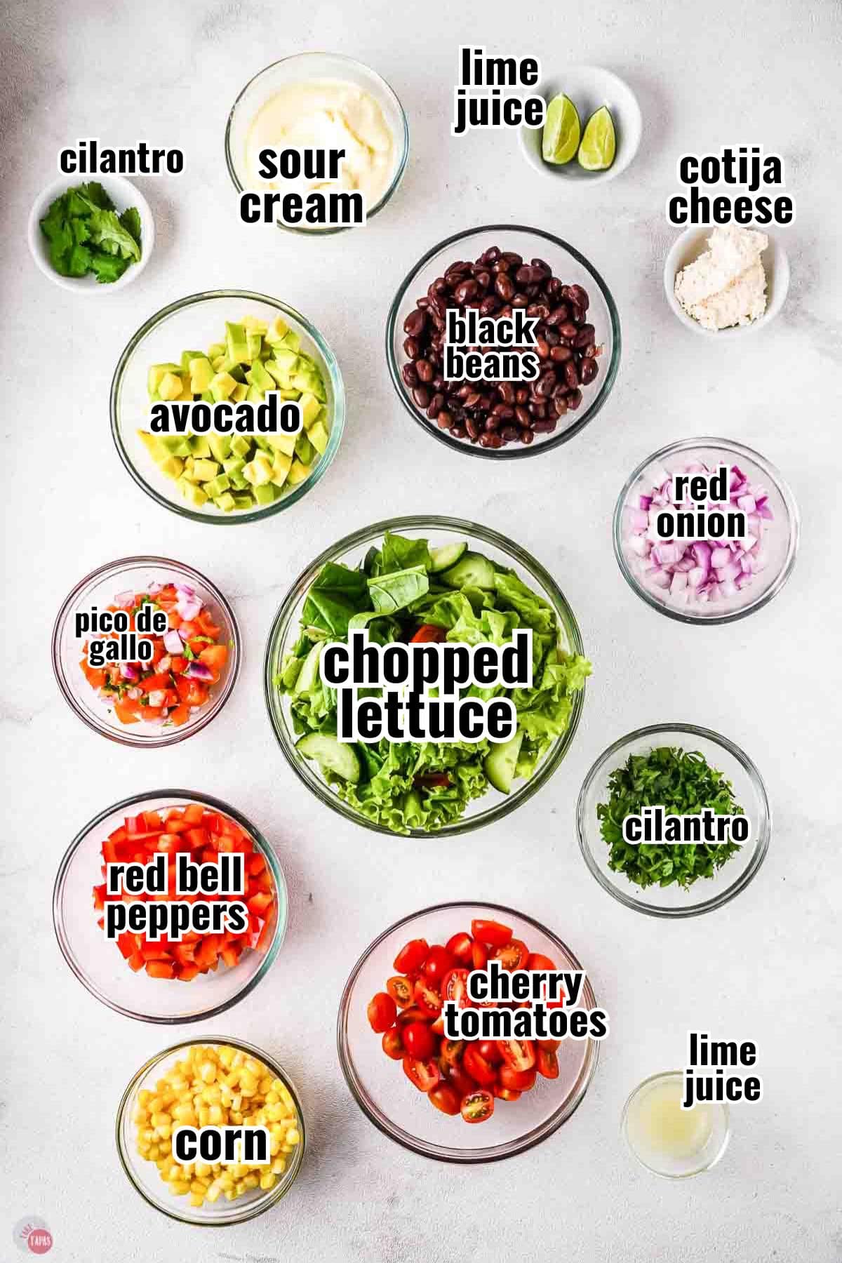 individual ingredients for a recipe with text overlay labeling them
