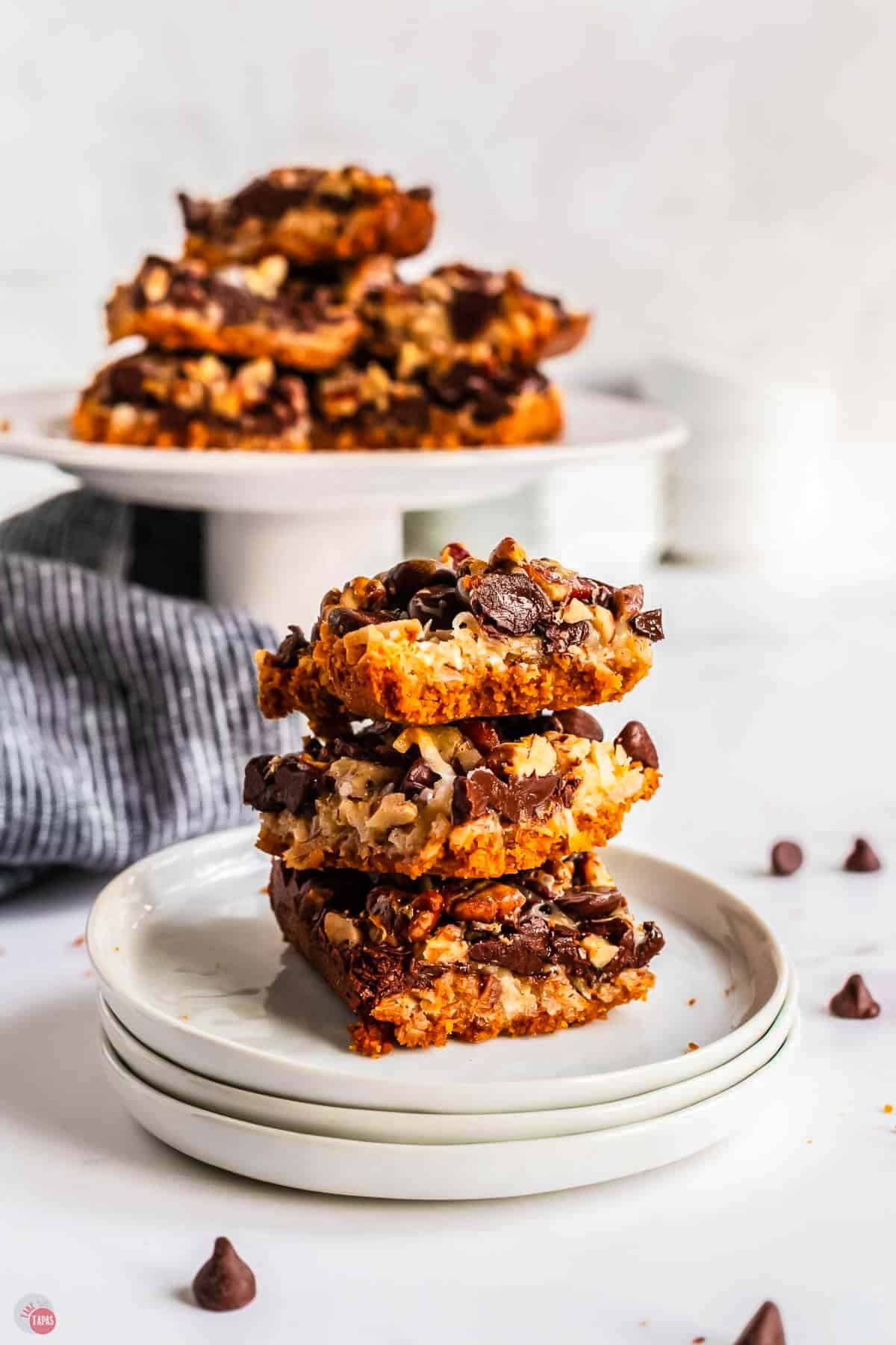 stack of 7 layer cookie bars