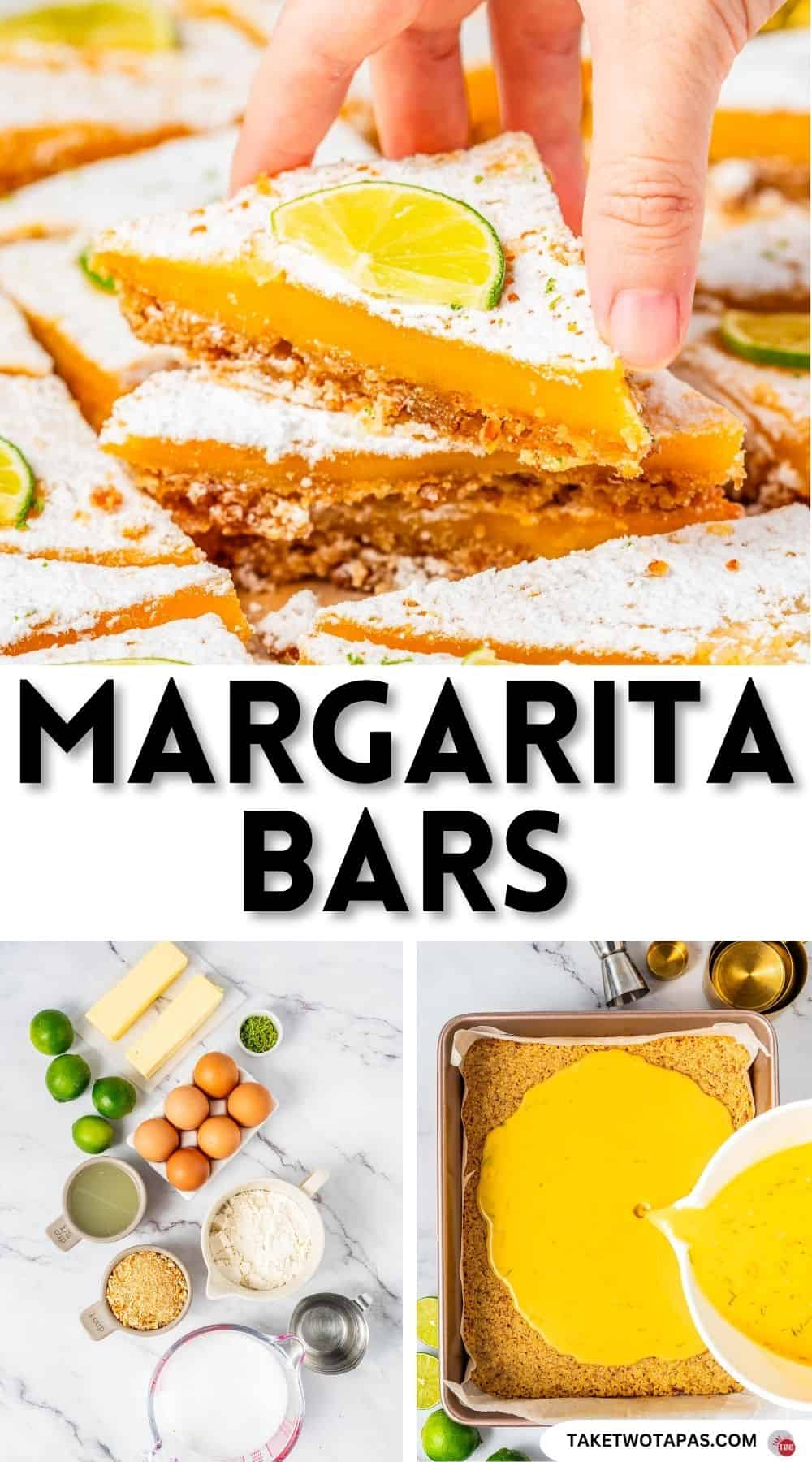 Pinterest pin image for a margarita bars recipe